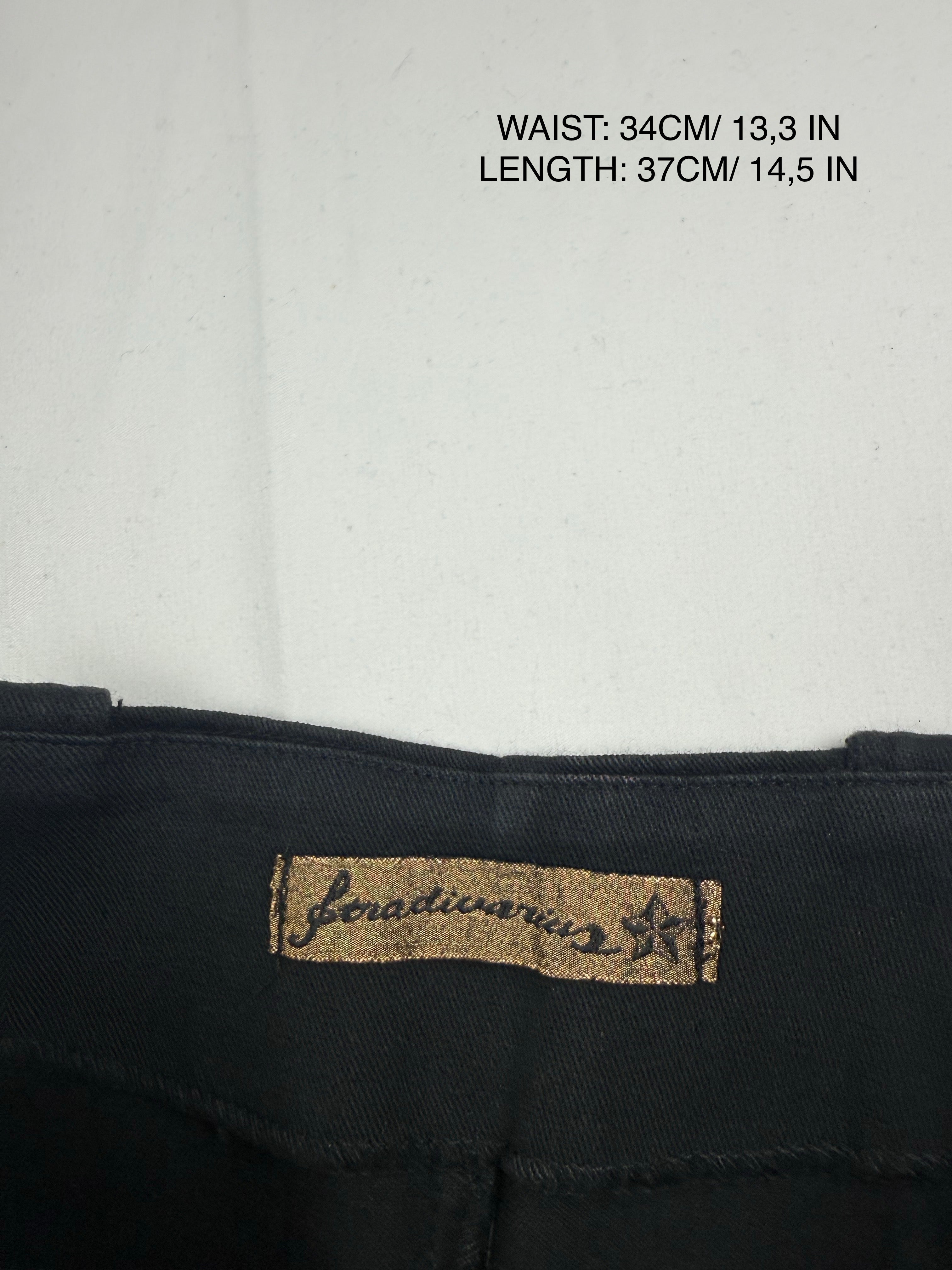 Black & gold graphic cotton mini skirt (S)