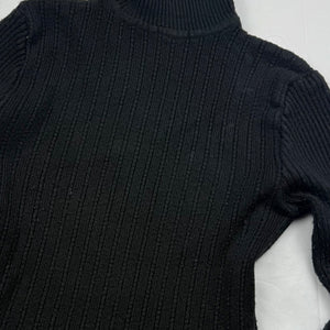 Black turtleneck tight fit wool jumper (S)