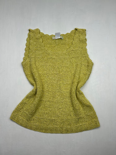 Yellow crochet tank top (M)