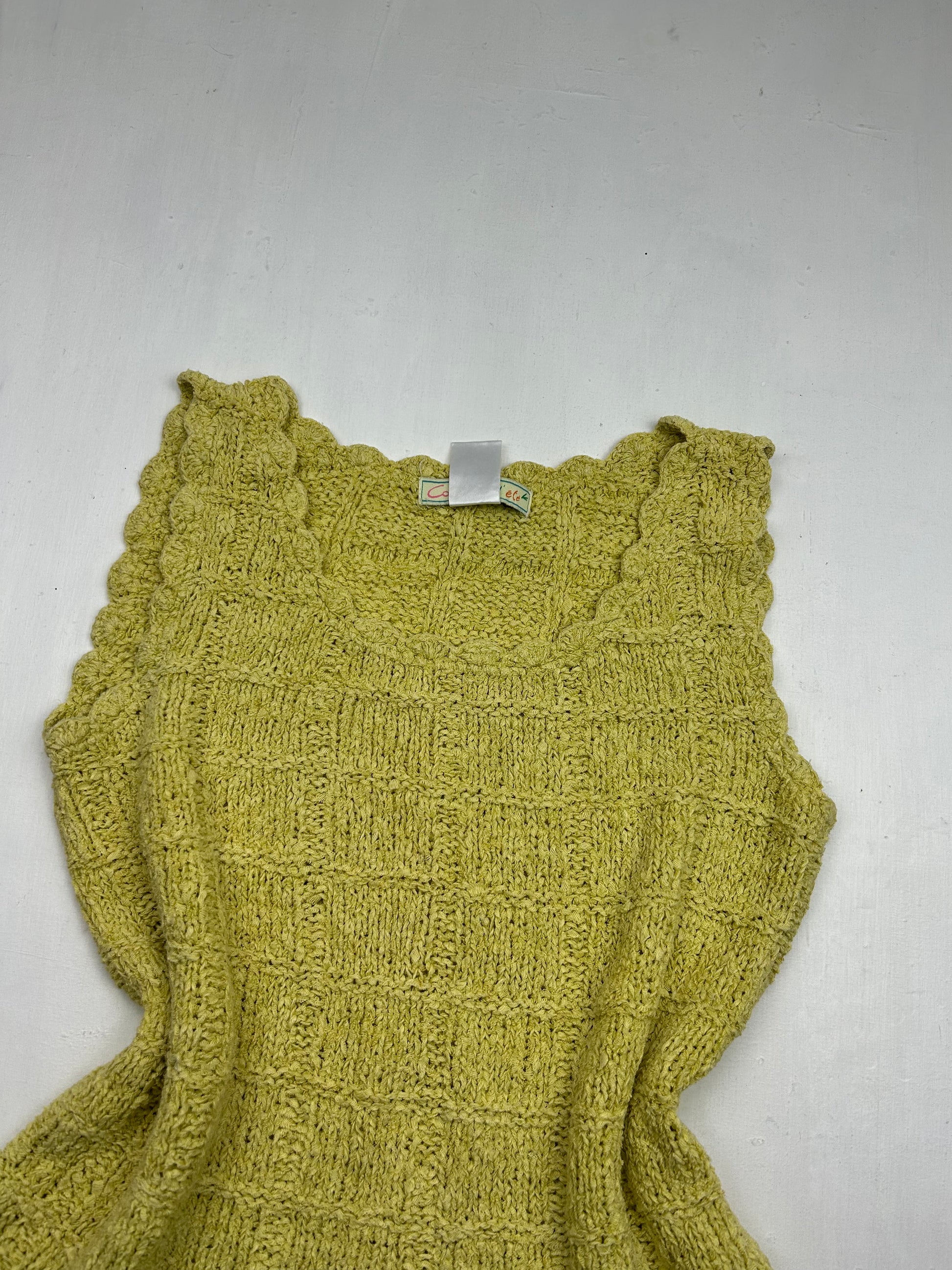 Yellow crochet tank top (M)