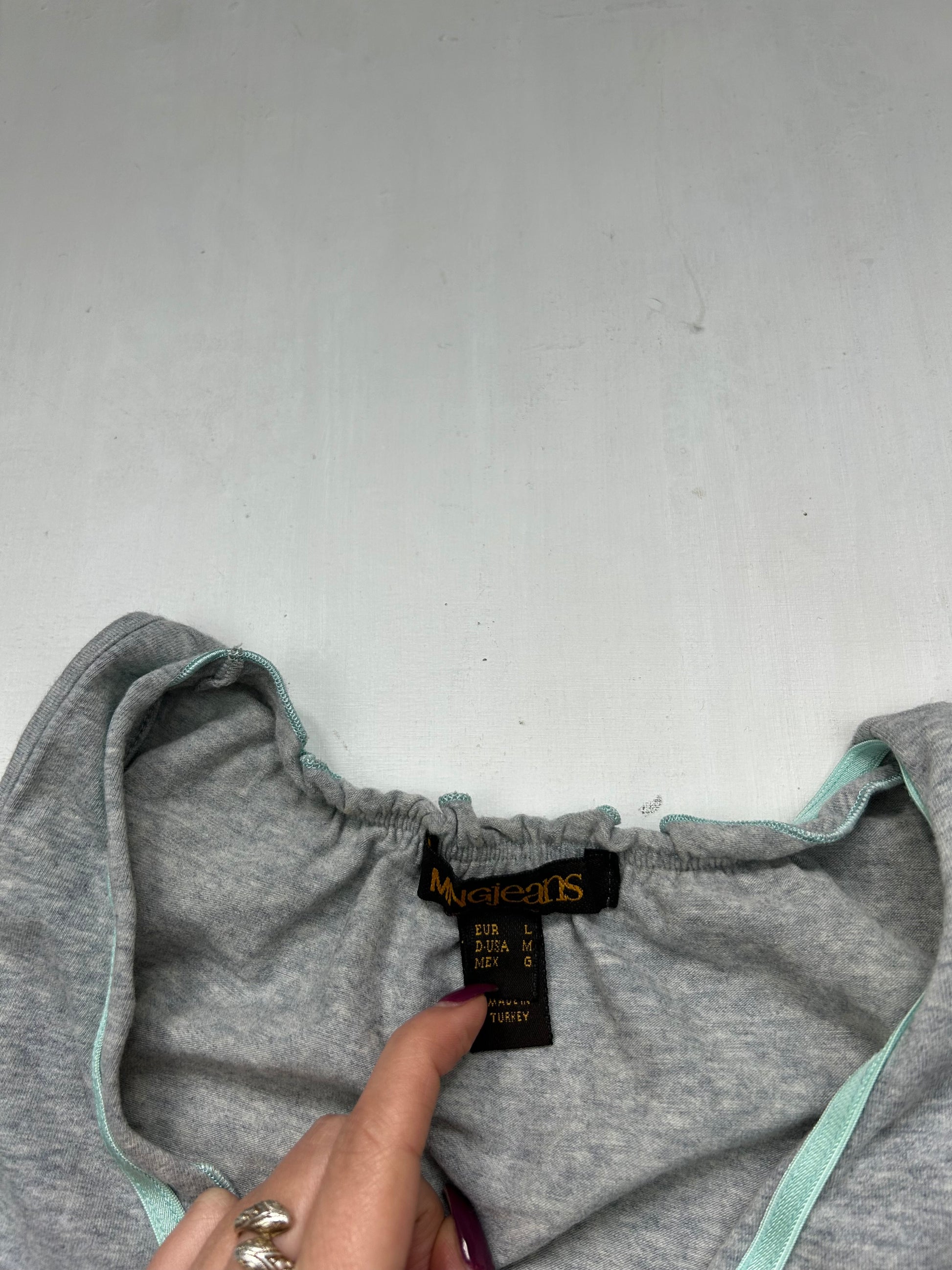 Grey cotton V neck tank top (M/L)