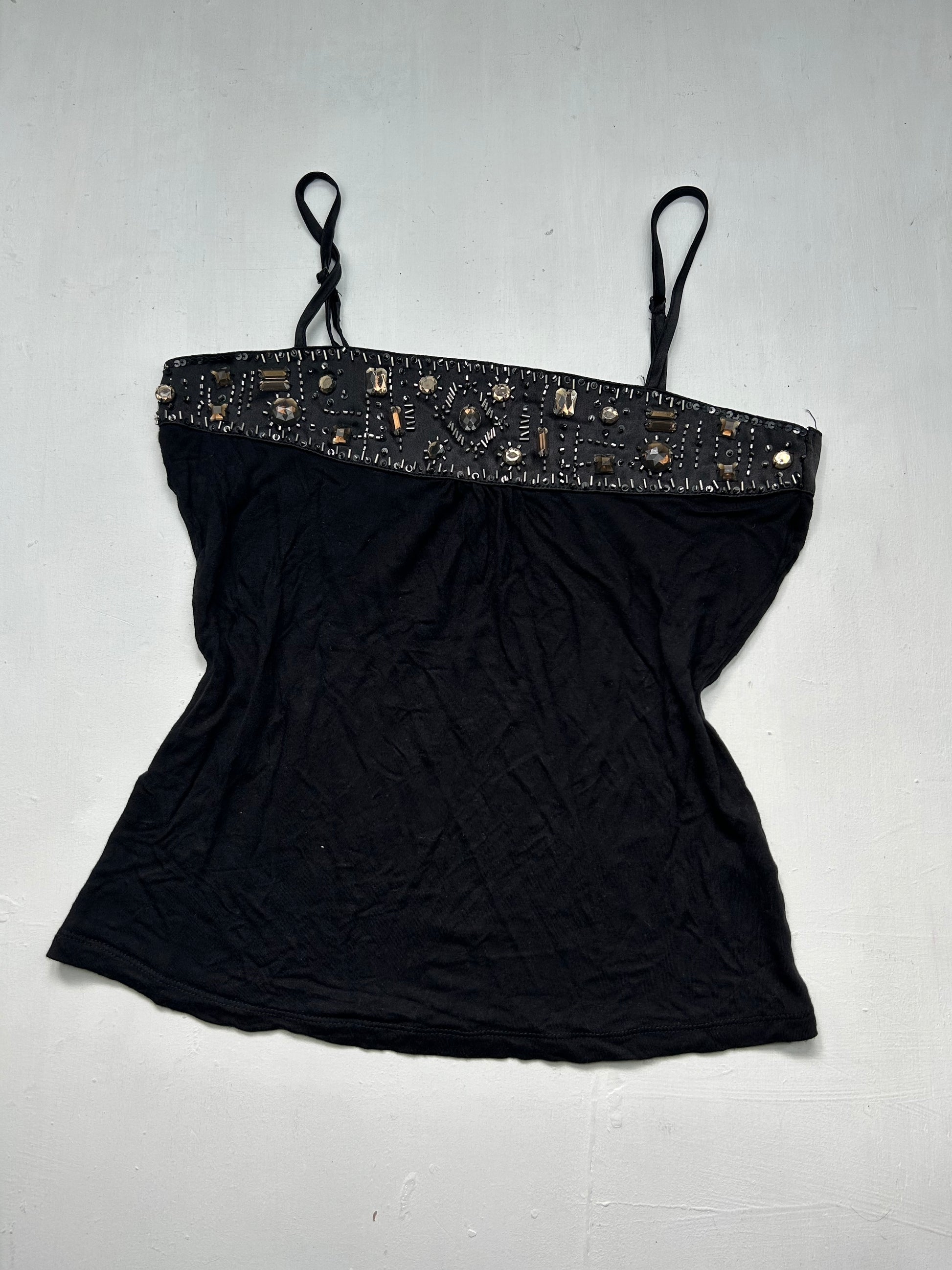 Black peals cami top (S)