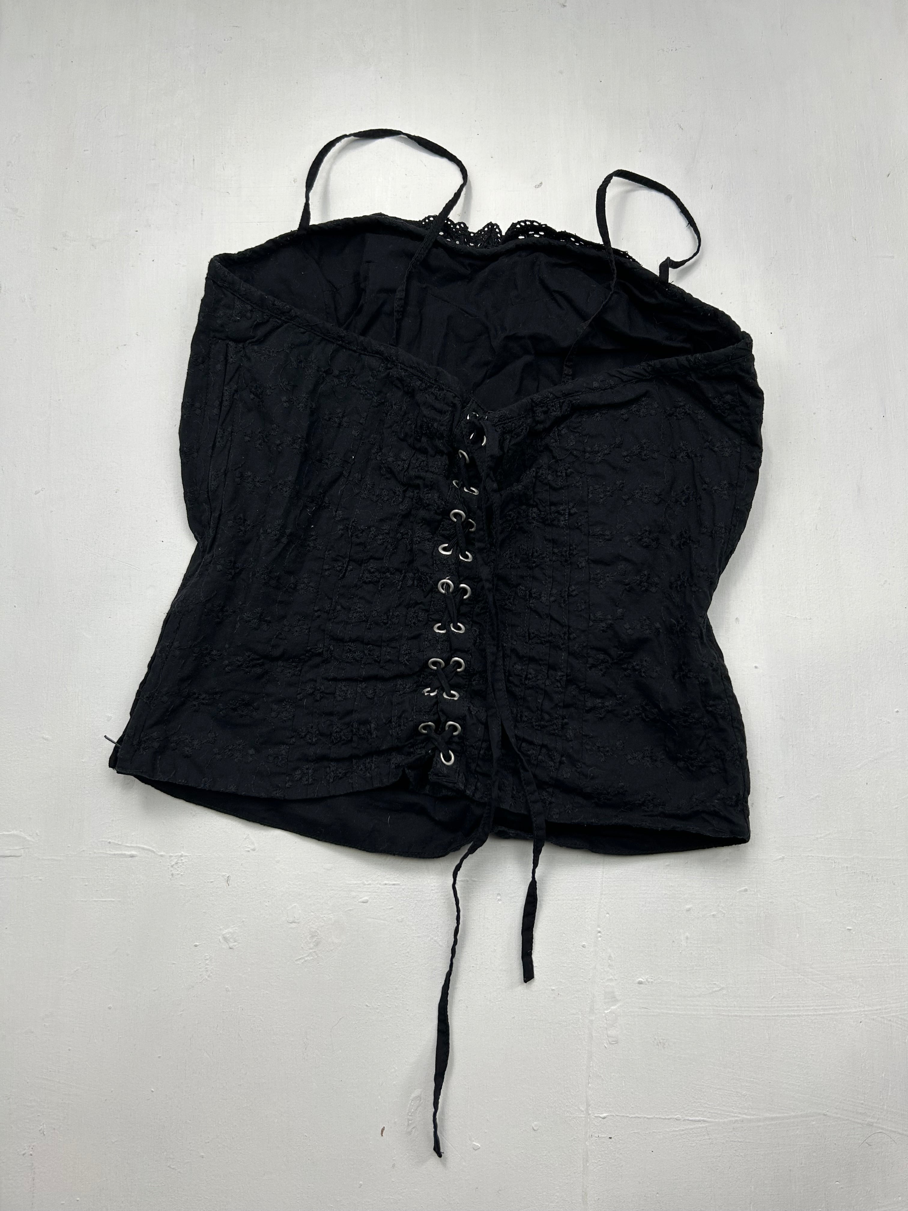 Black lace up corset top (S)