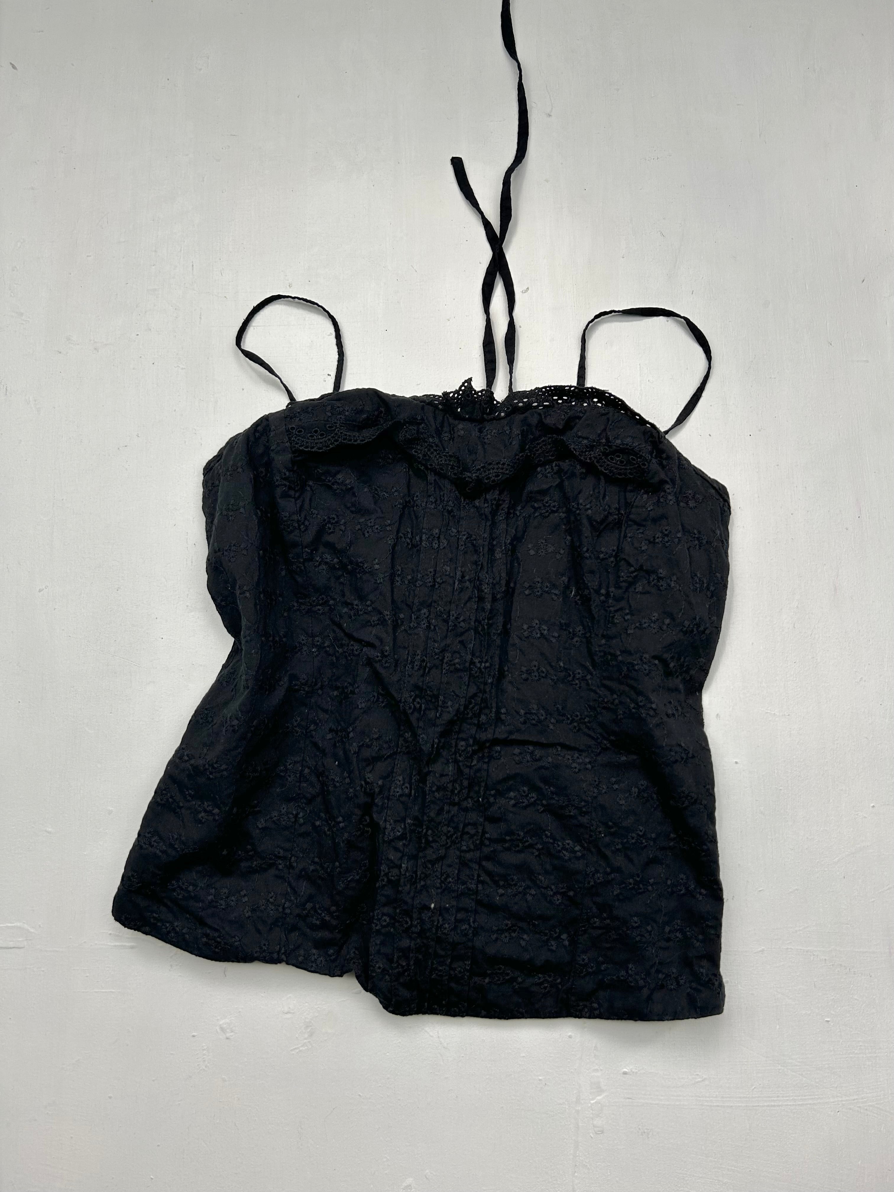 Black lace up corset top (S)