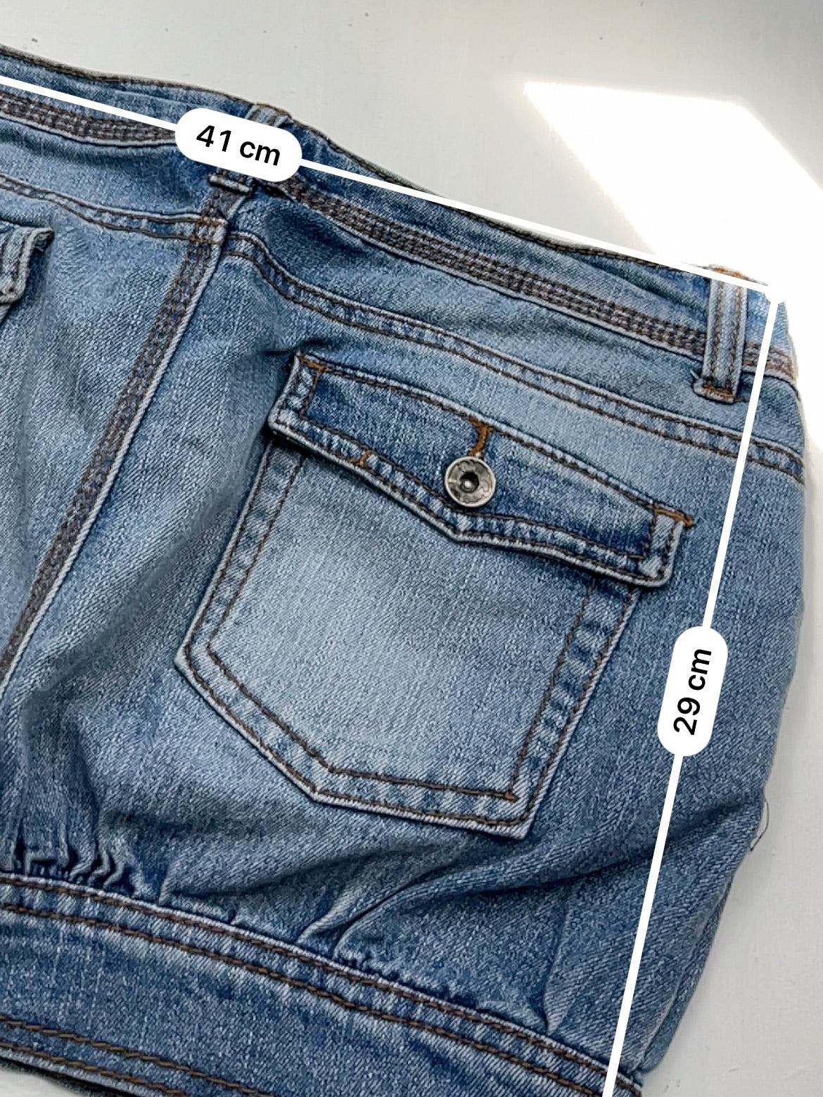 Blue denim low rise mini skirt (M/L)