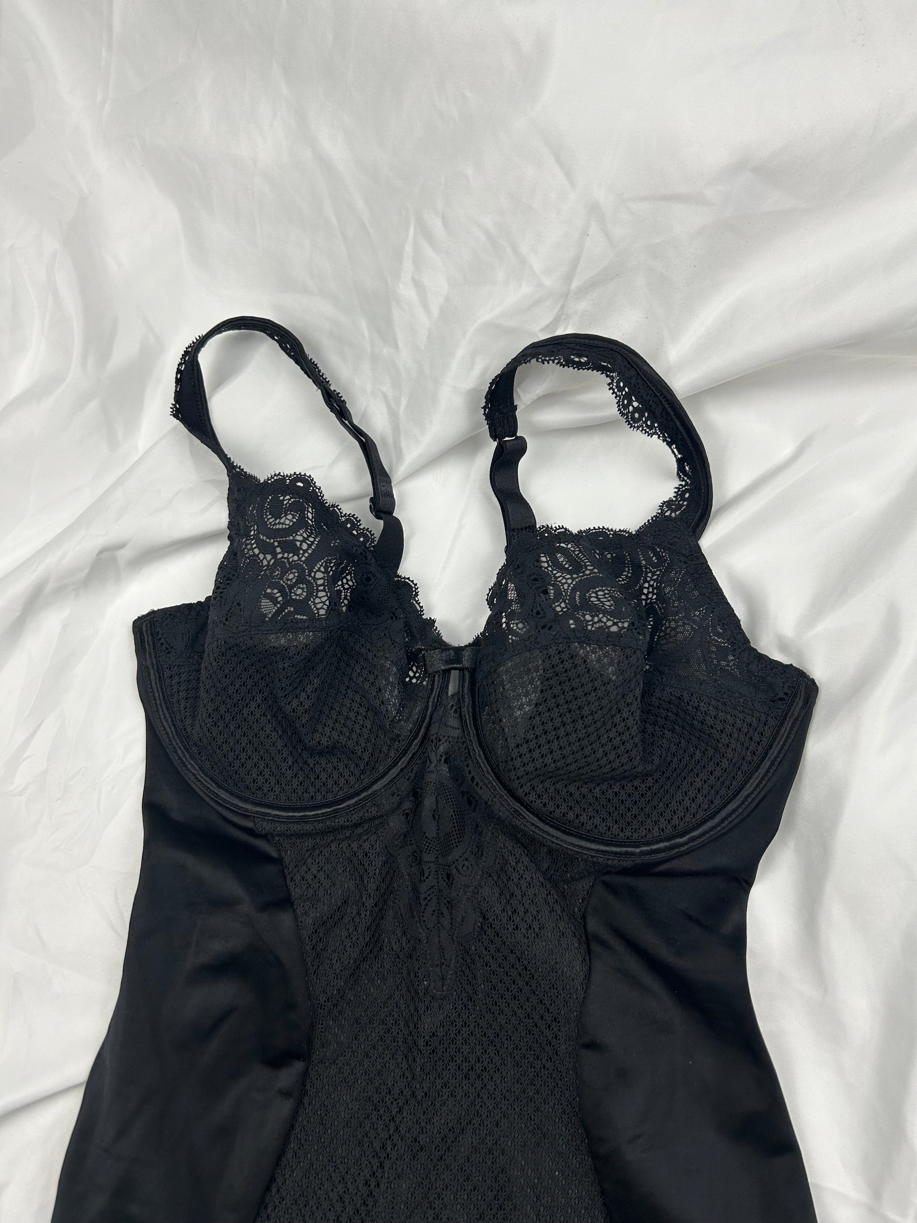 Black lace bodysuit top (S)