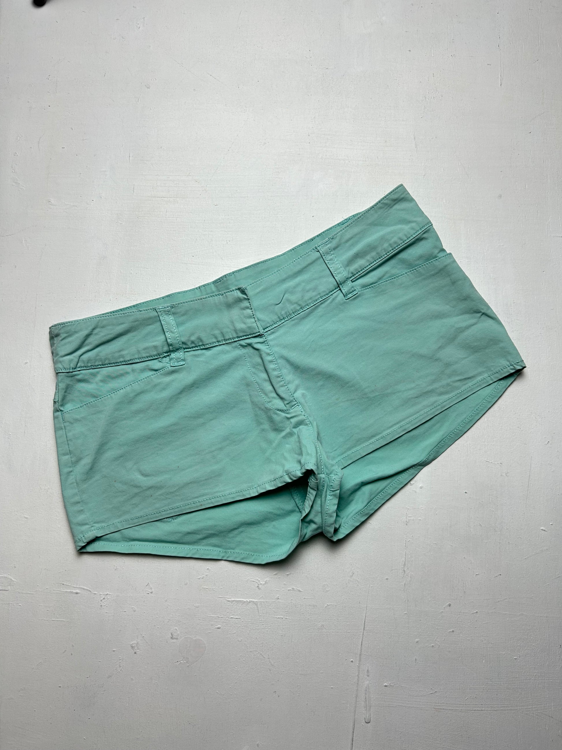 Blue low rise mini / micro office short (M)