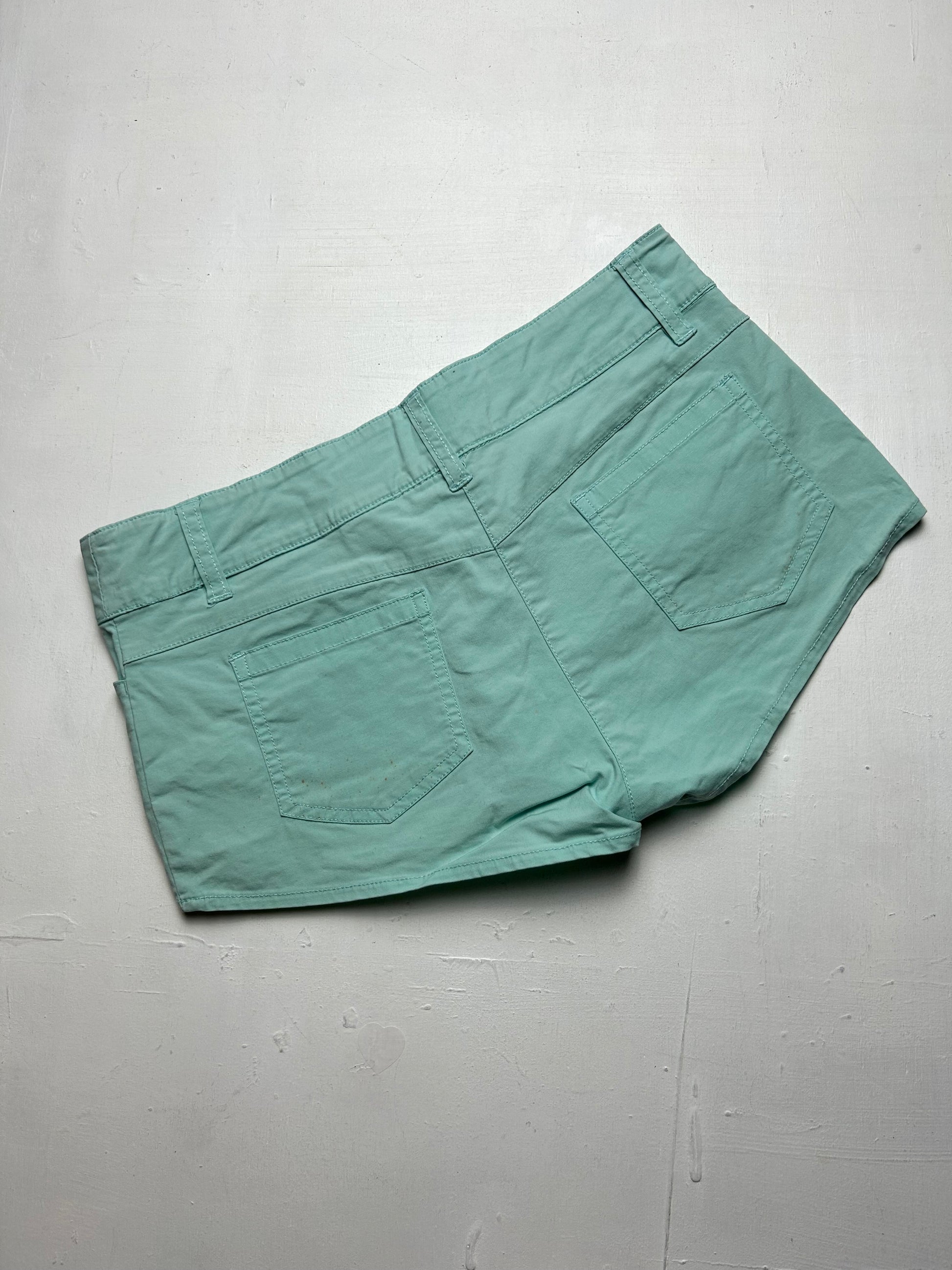 Blue low rise mini / micro office short (M)