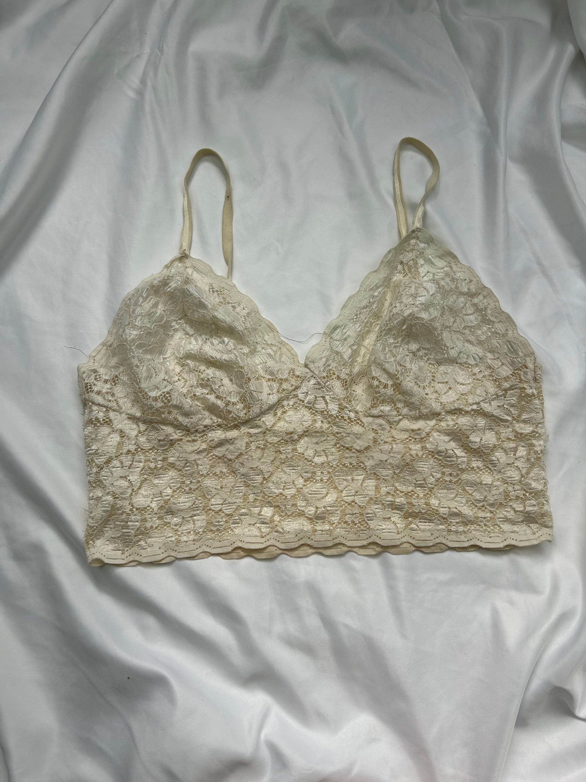Cream lace bralette top (S/M)