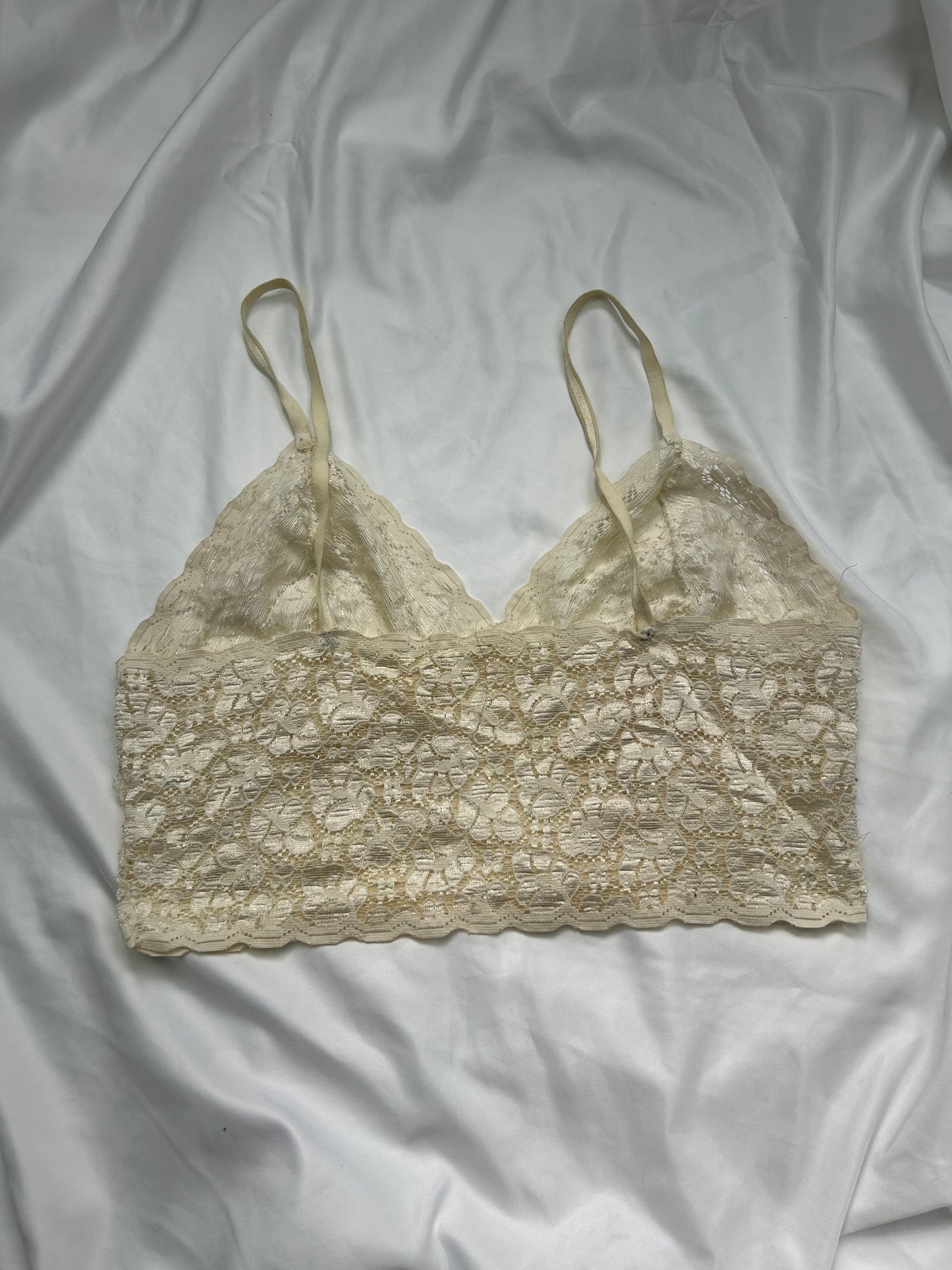 Cream lace bralette top (S/M)