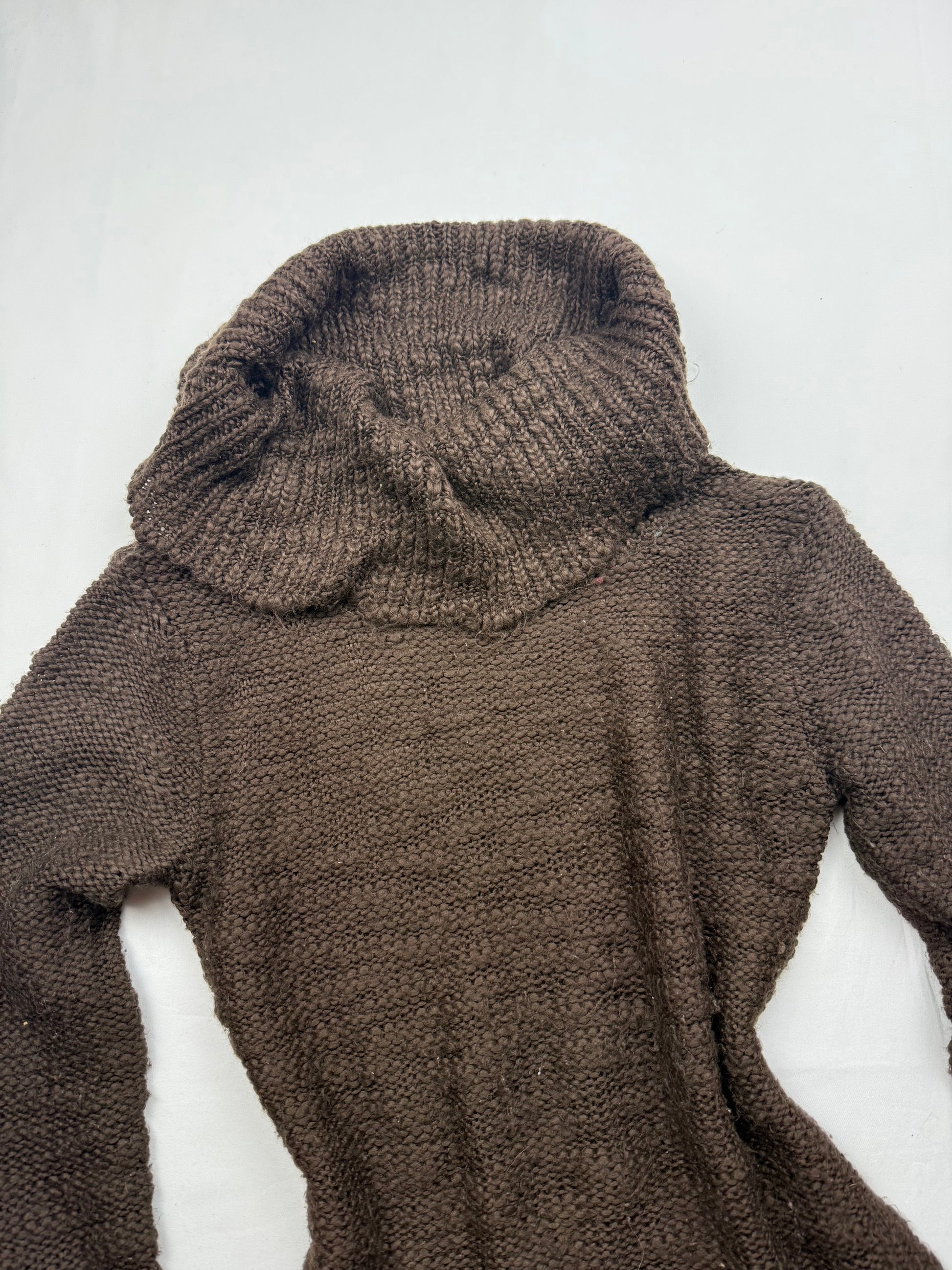 Brown turtleneck tight fit jumper (S)