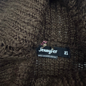 Brown turtleneck tight fit jumper (S)