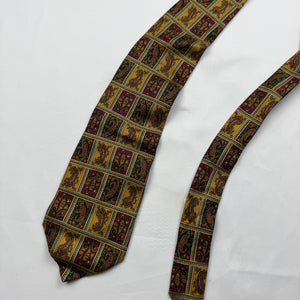 100% silk graphic gold tie