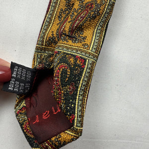 100% silk graphic gold tie