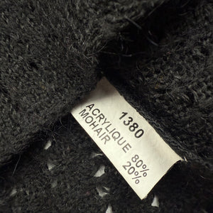 Black crochet tight fit flared sleeves jumper (S)