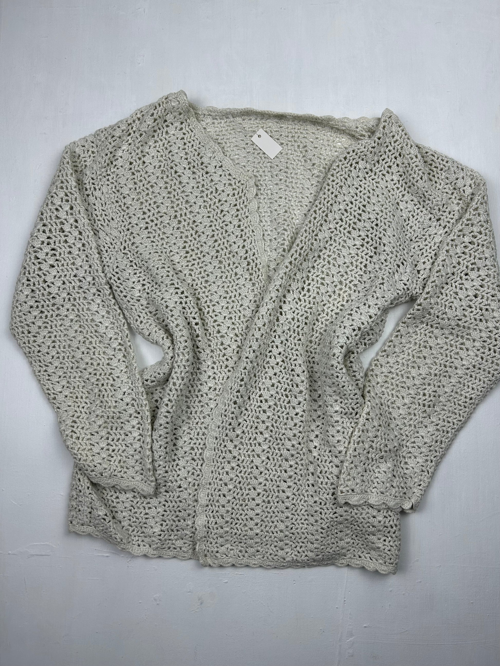 White crochet cardigan jumper (S/M)