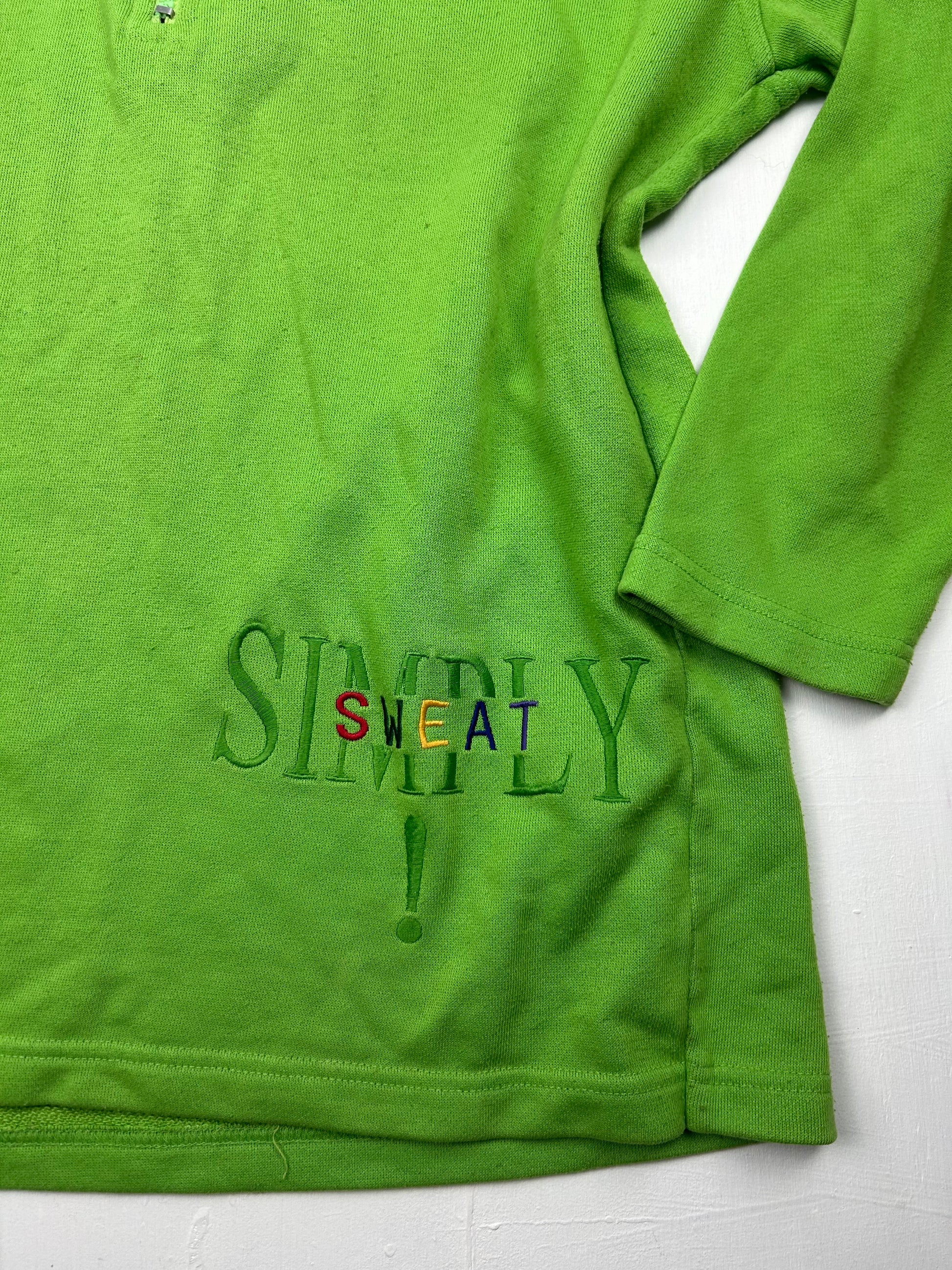Green half zip logo sweatshirt (M)
