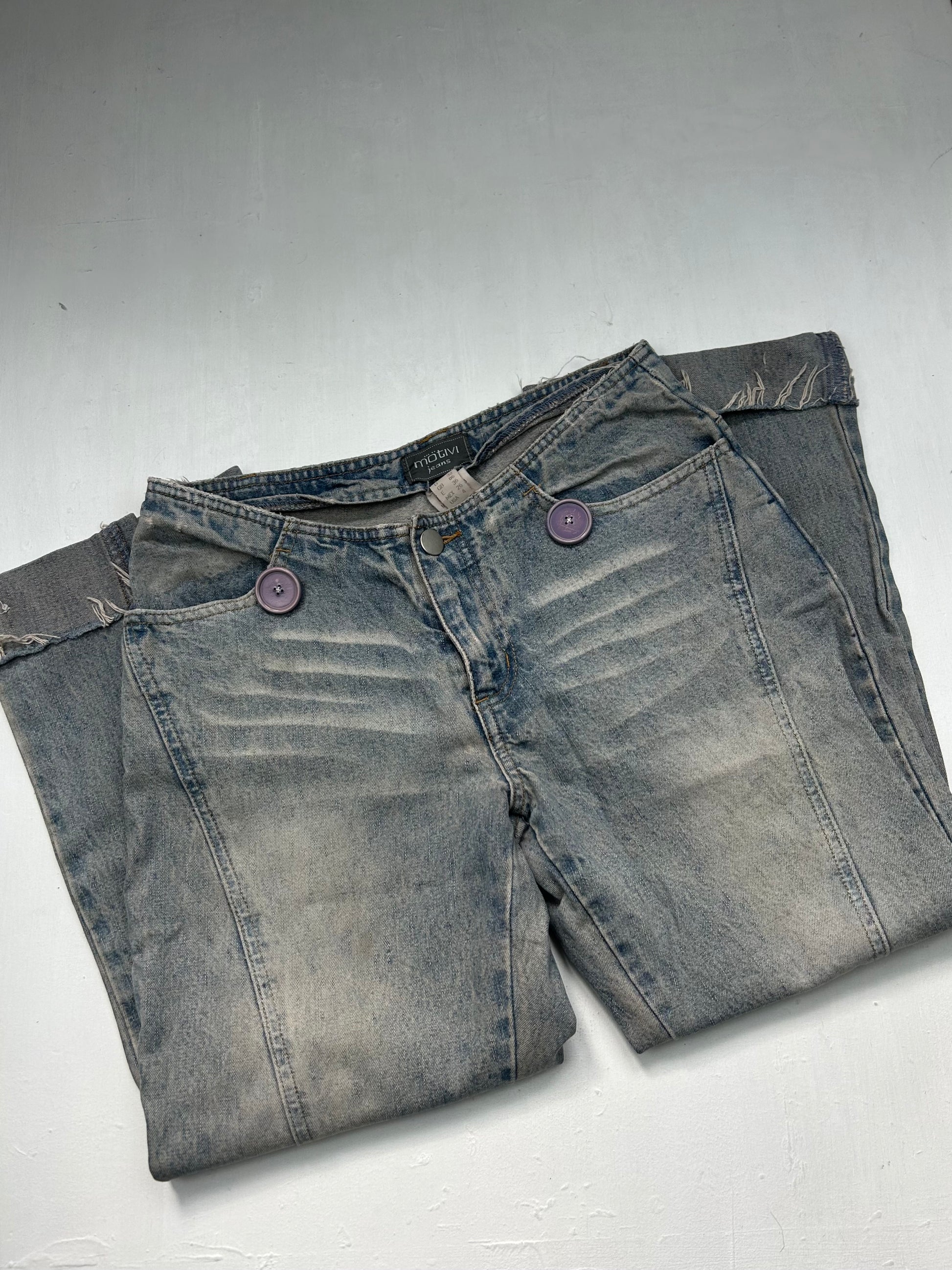 Grey denim low waist capri pants (S)
