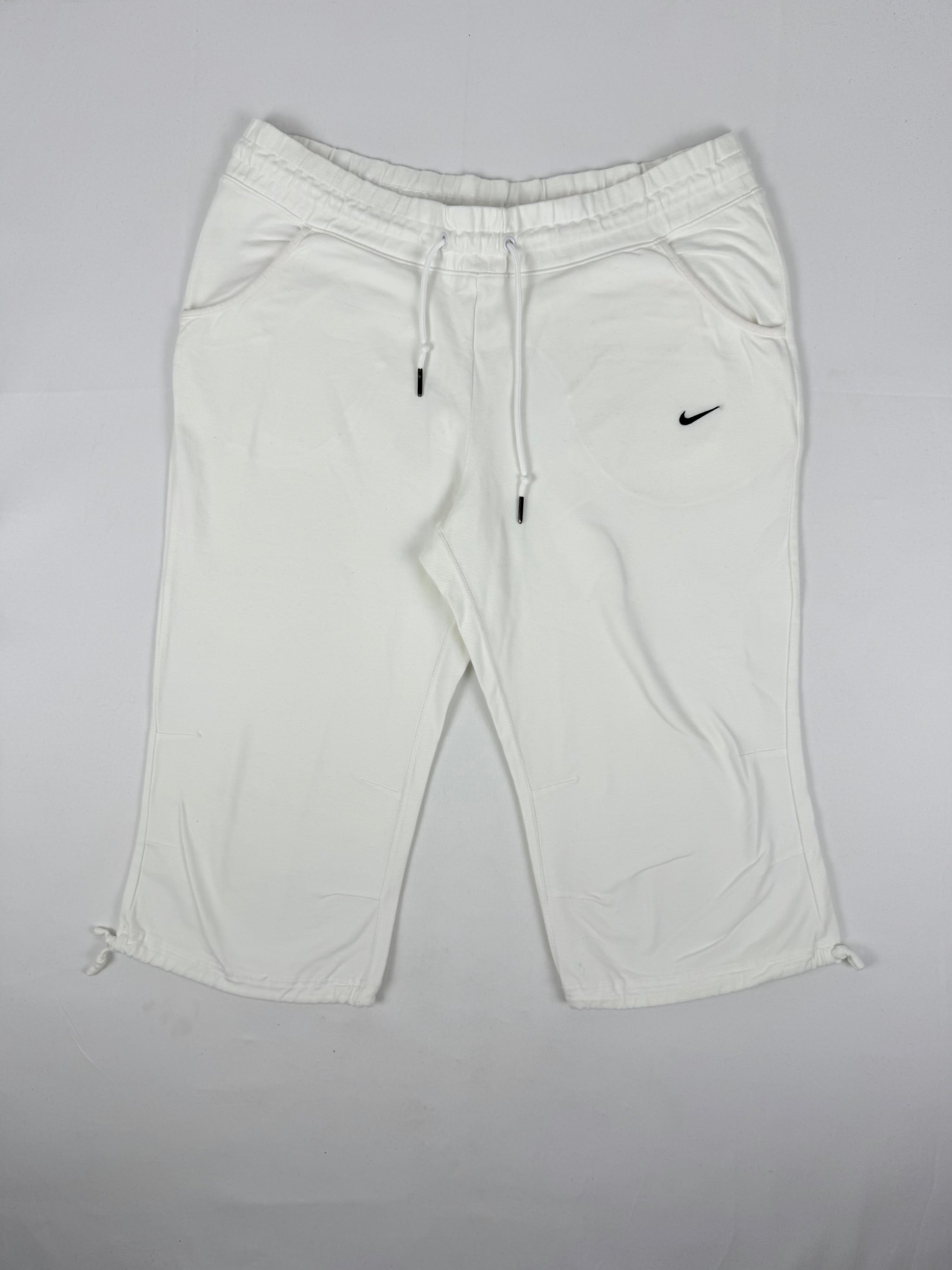 White cotton low waist capri joggers pants (XL)