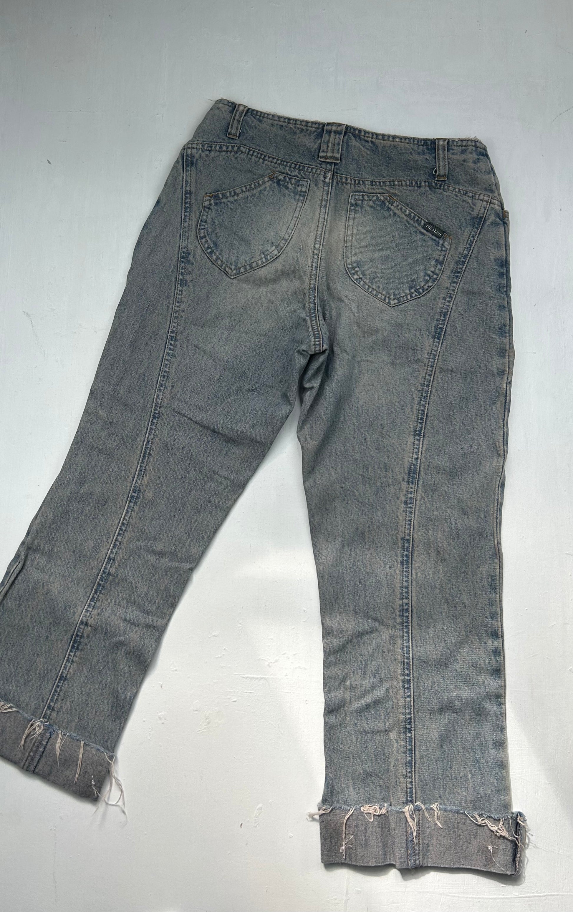 Grey denim low waist capri pants (S)