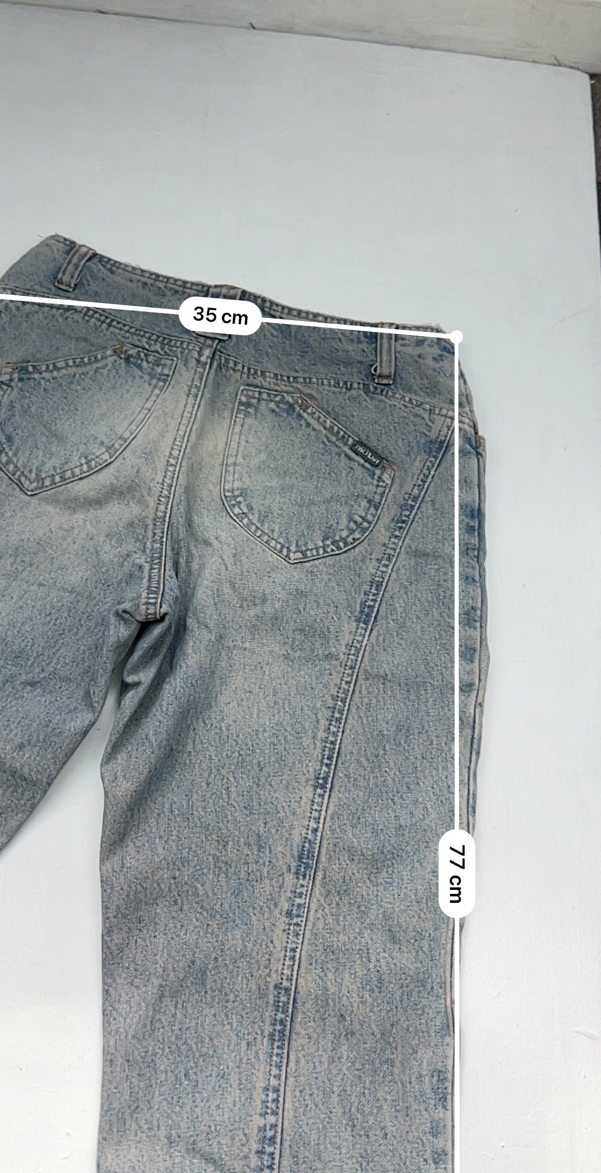 Grey denim low waist capri pants (S)