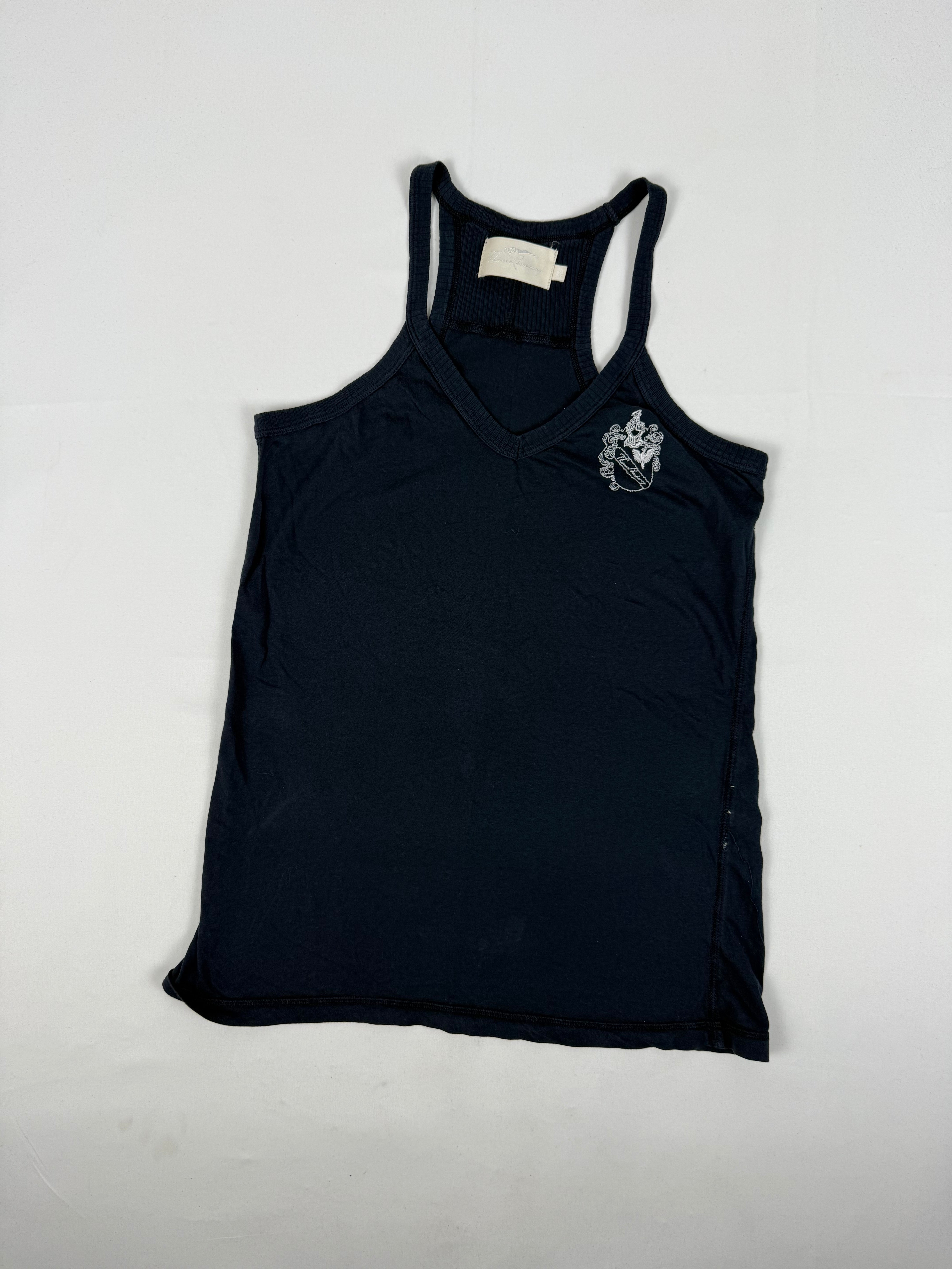 Navy 100% cotton tank top with logo (XS/S)