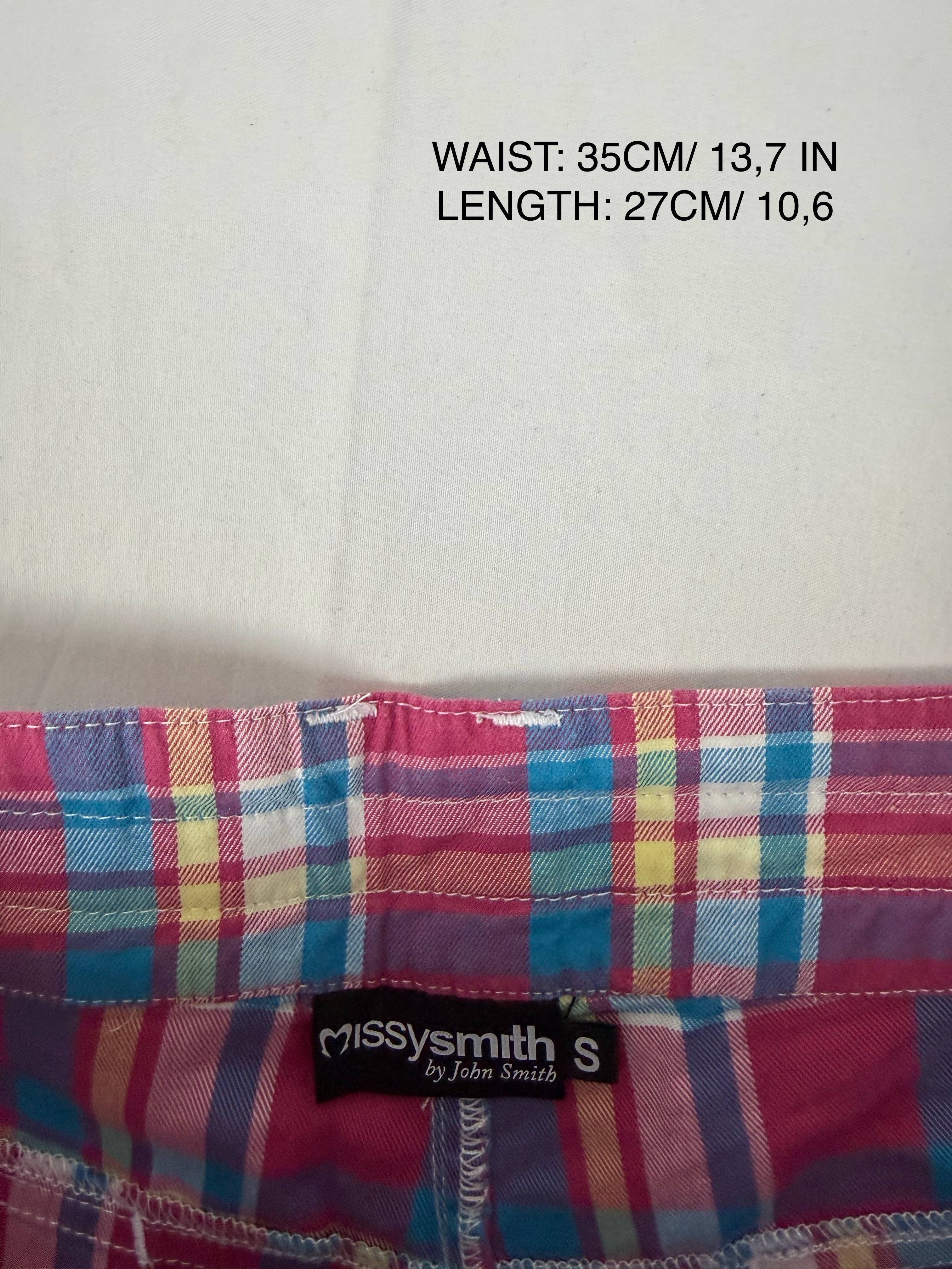 Pink check print low rise mini short (XS)