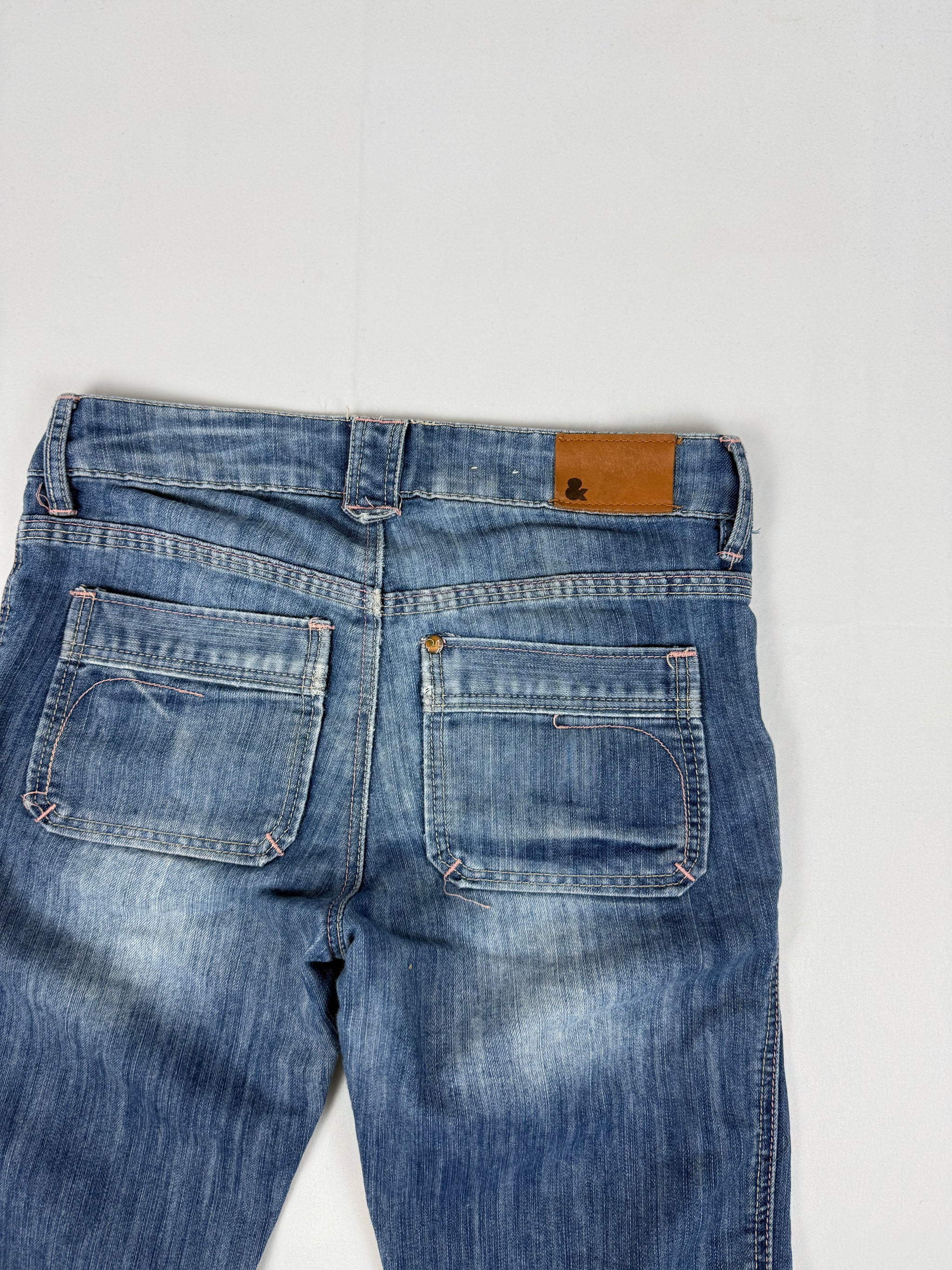 Blue denim low rise mid short (XXS/XS)