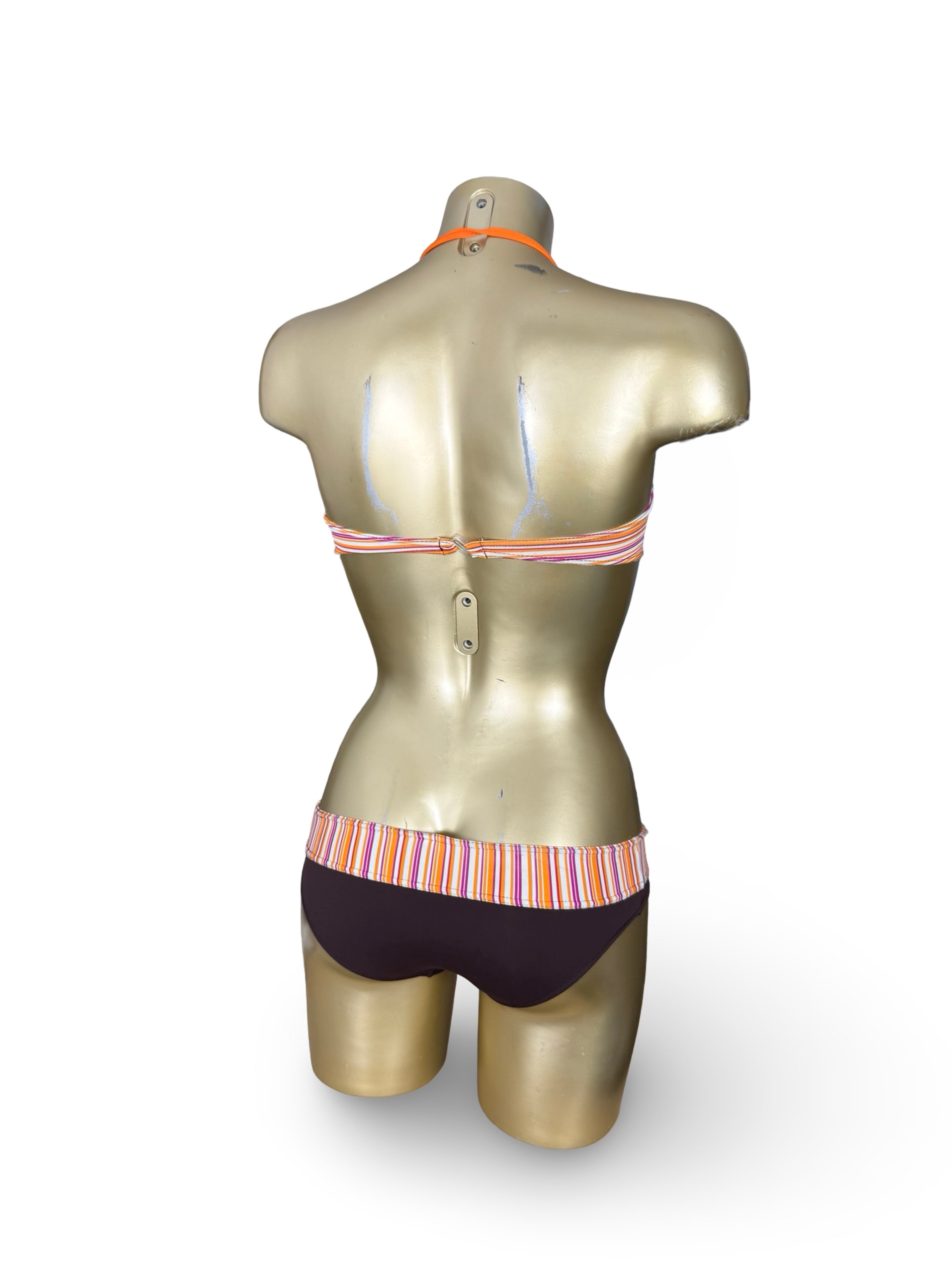 Ensemble bikini à rayures marron (XXS)