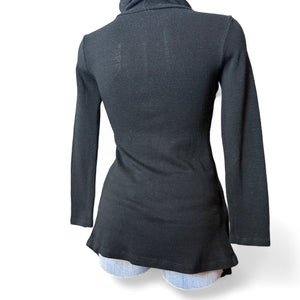 Black turtleneck 2 in 1 cardigan jumper (S)