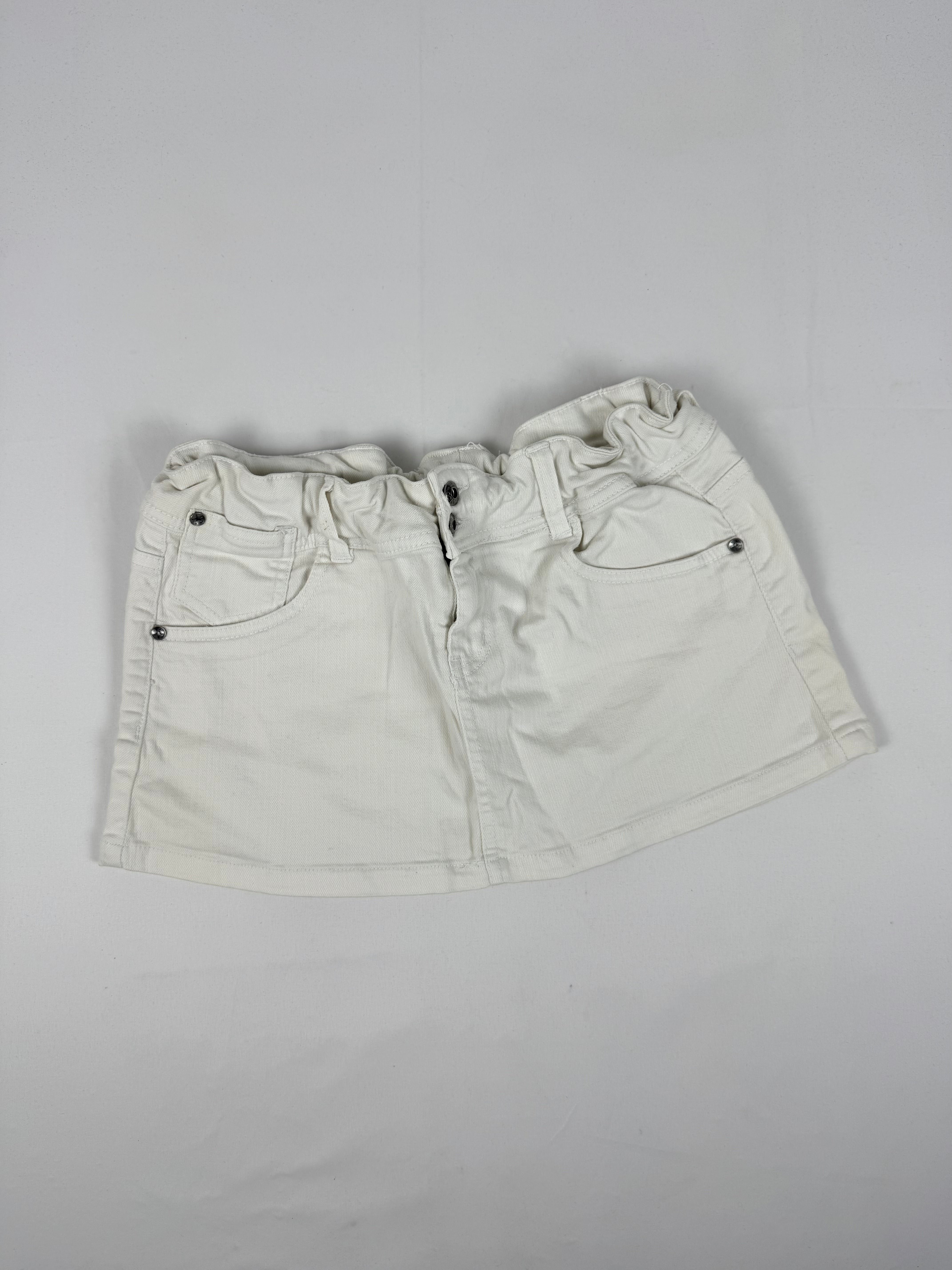 White low rise denim mini skirt (S/M)