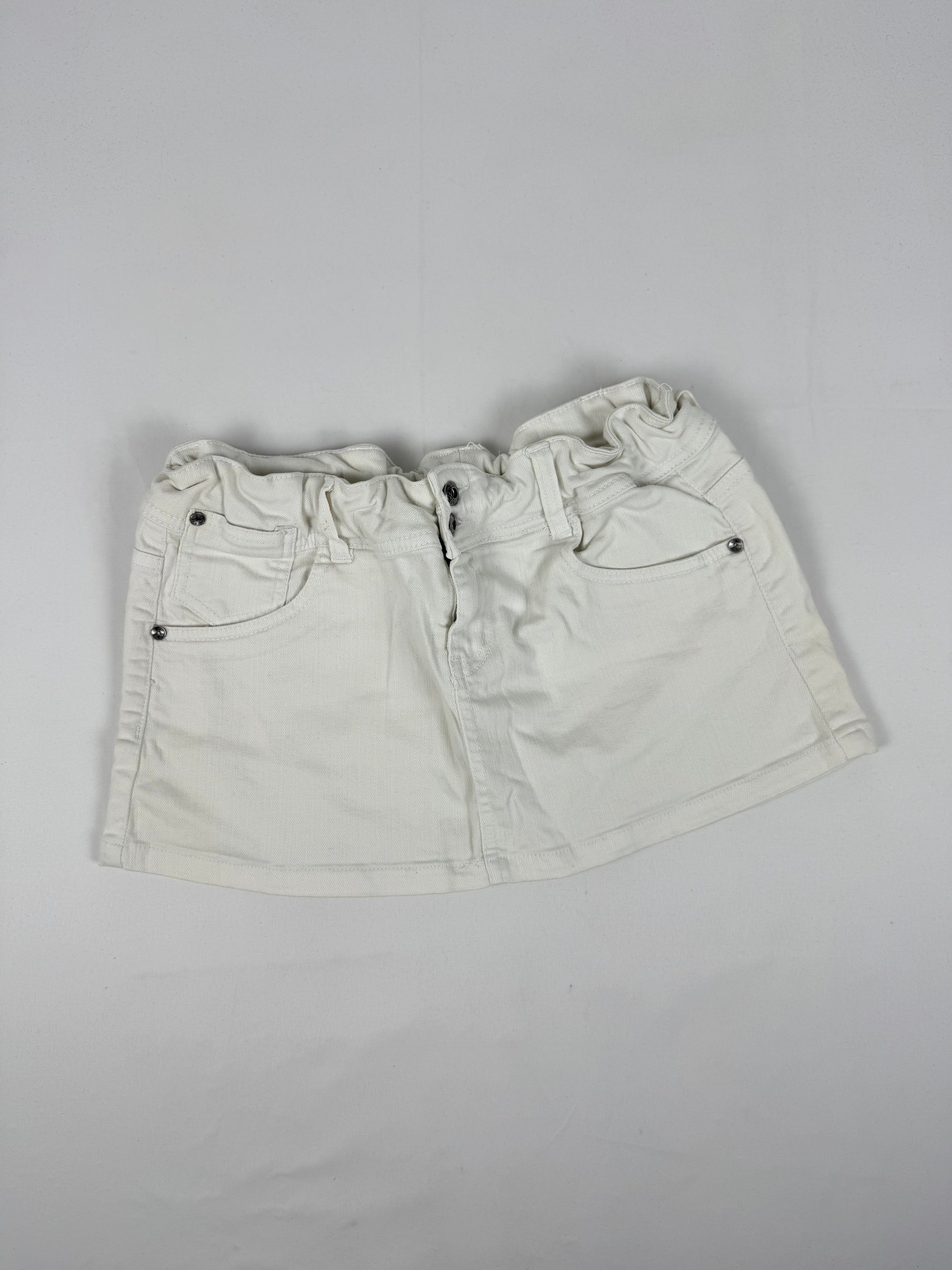 White low rise denim mini skirt (S/M)
