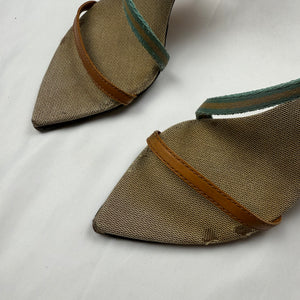 Khaki GG buckle heels (37)