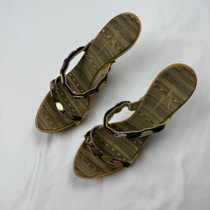 Khaki seashells heels mules (37)