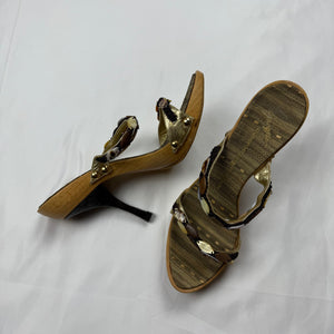 Khaki seashells heels mules (37)