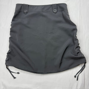 Grey ruched adjustable mini office skirt (S)
