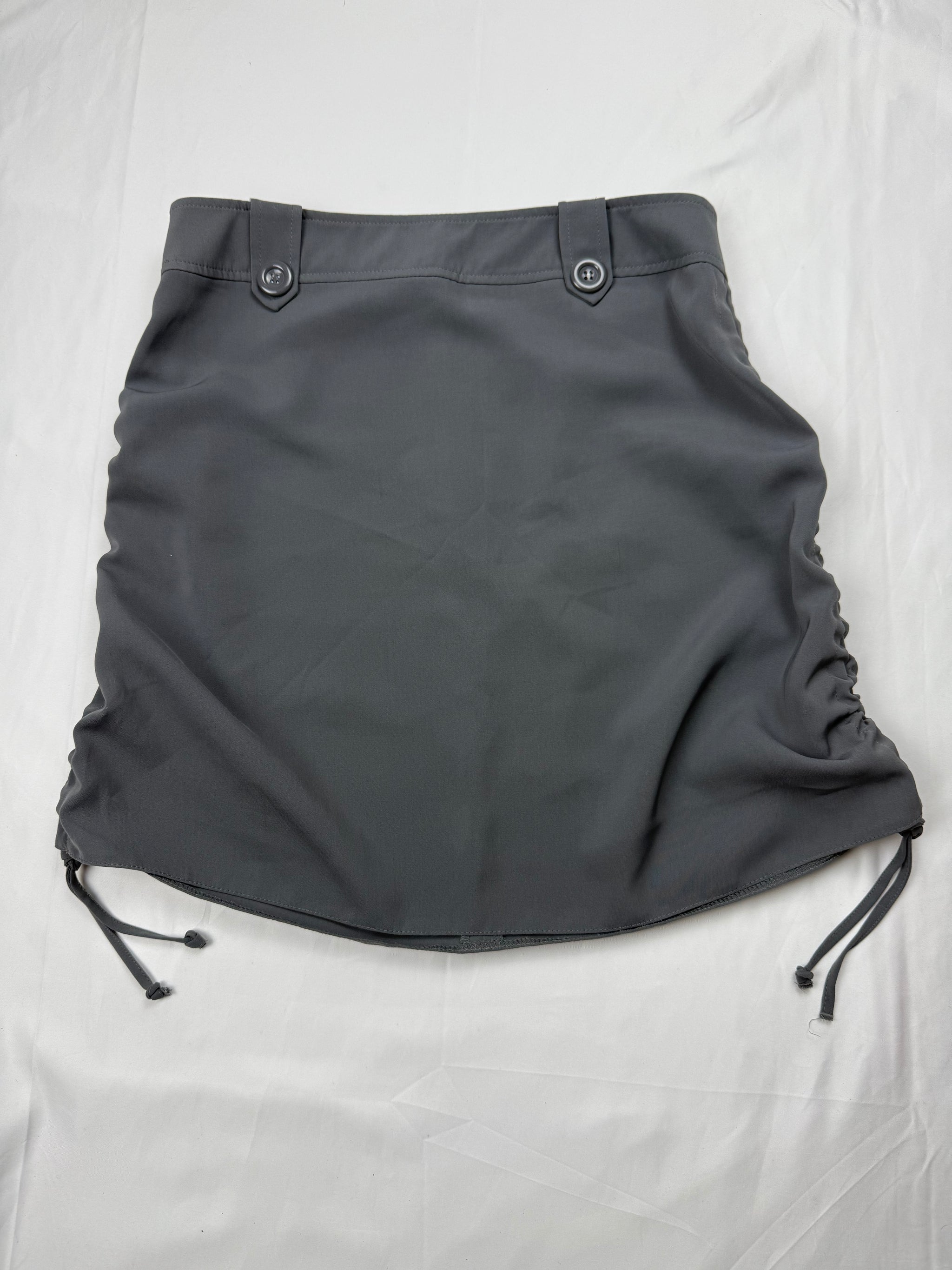 Grey ruched adjustable mini office skirt (S)