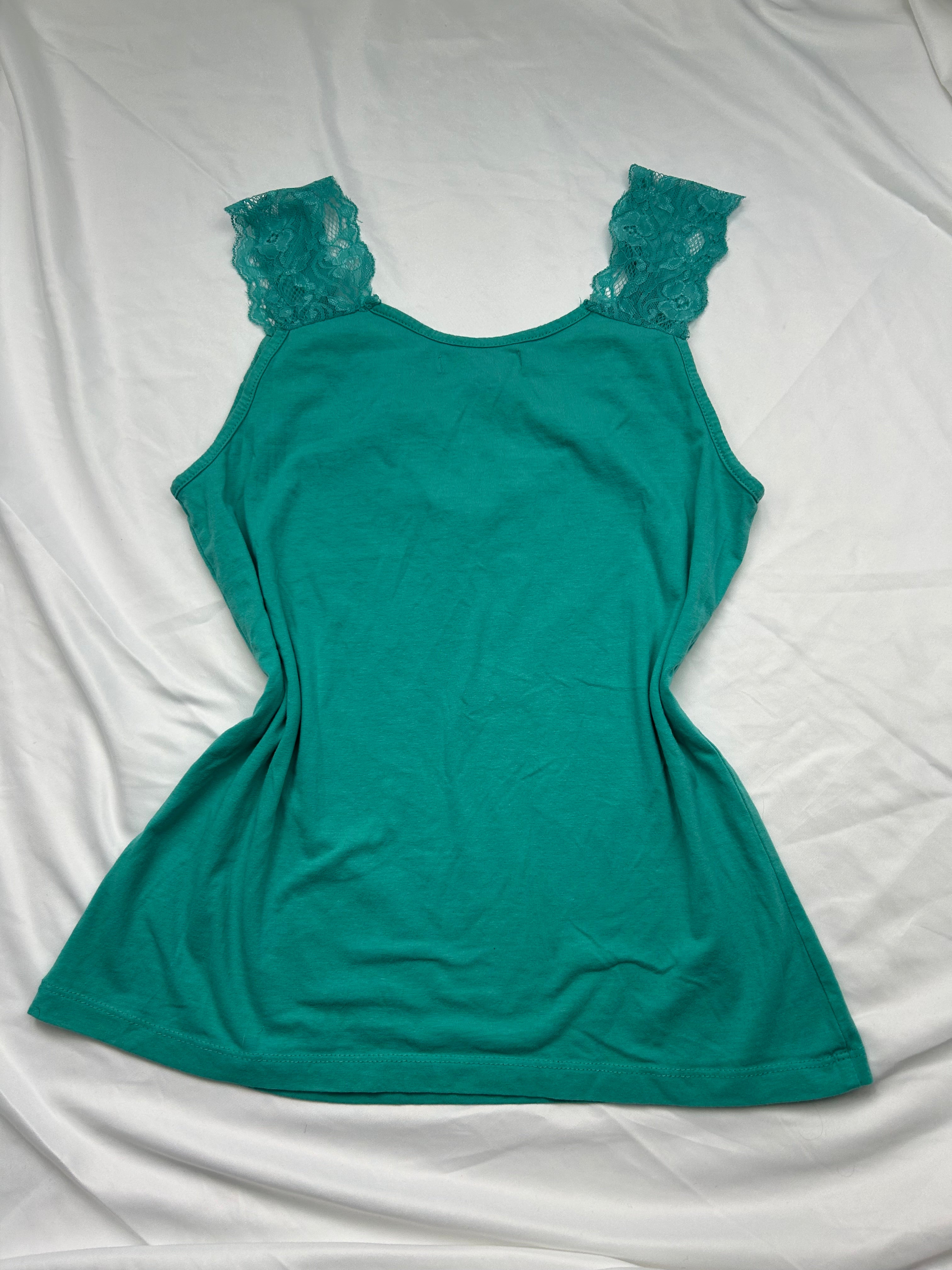 Green lace cami top (M/L)