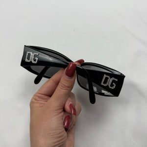 Black rhinestones logo 2000s  sunglasses (with prescription)