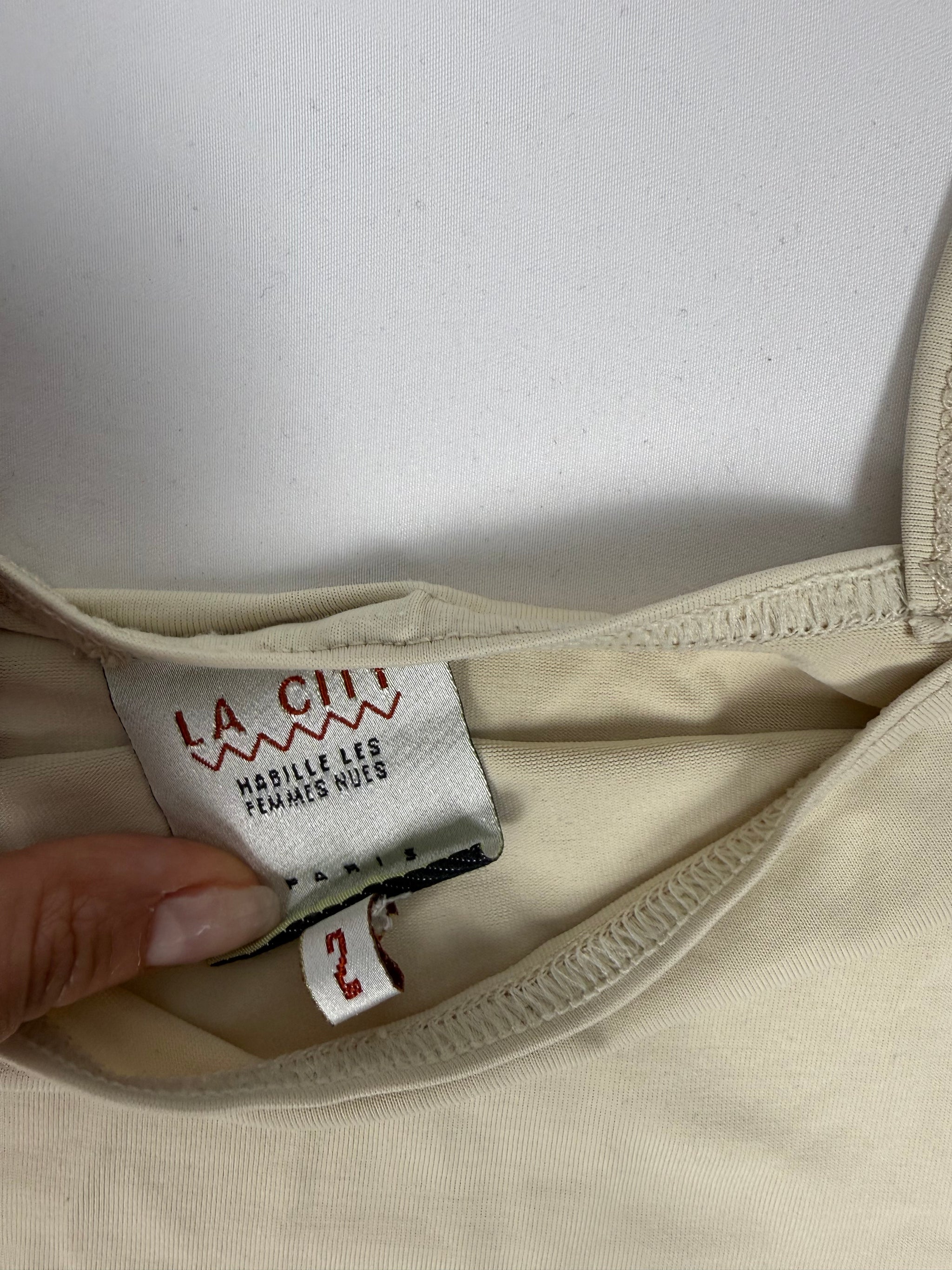 Beige tight fit cami top (M)