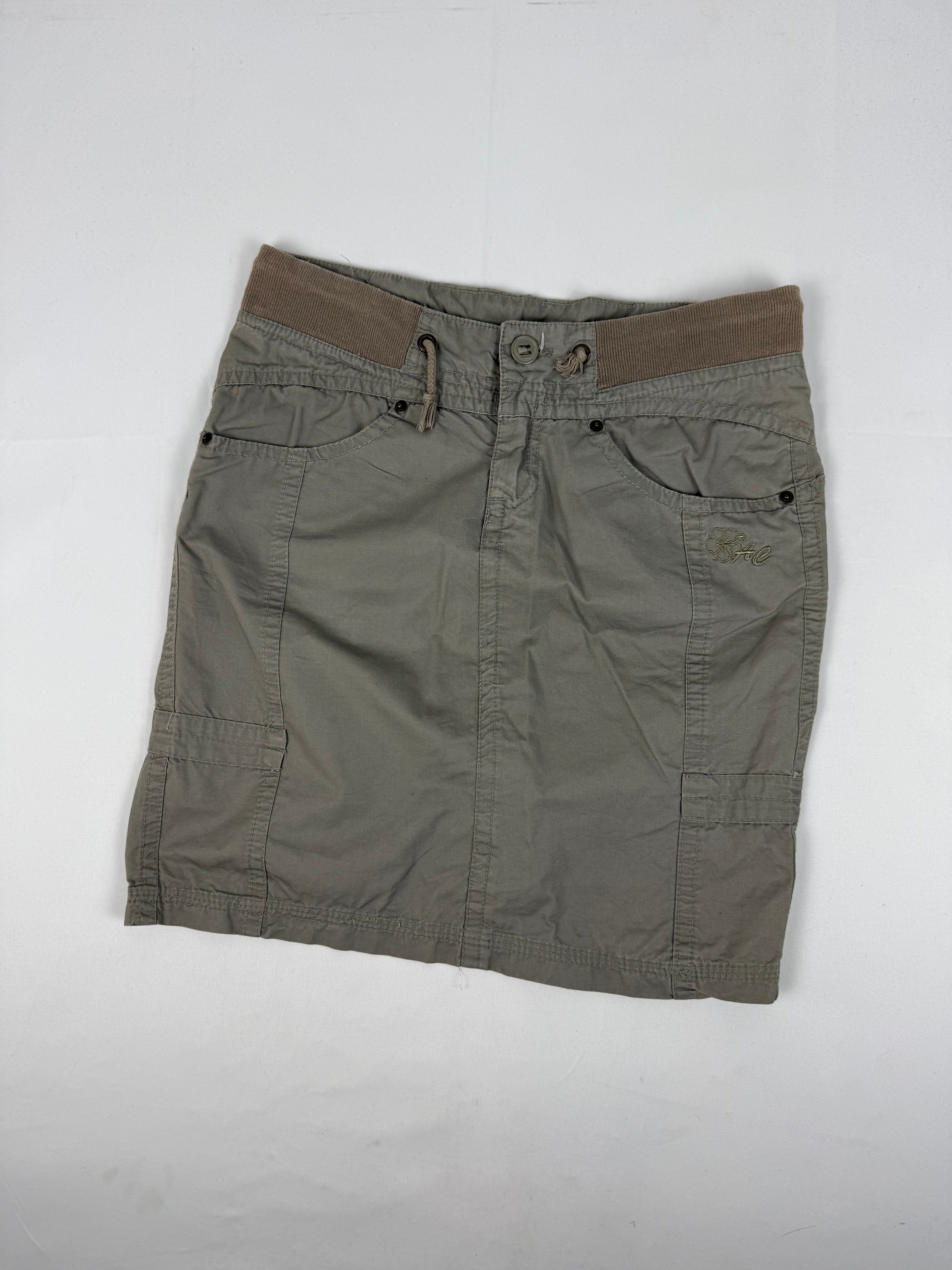 Khaki low rise utility mid skirt (S)