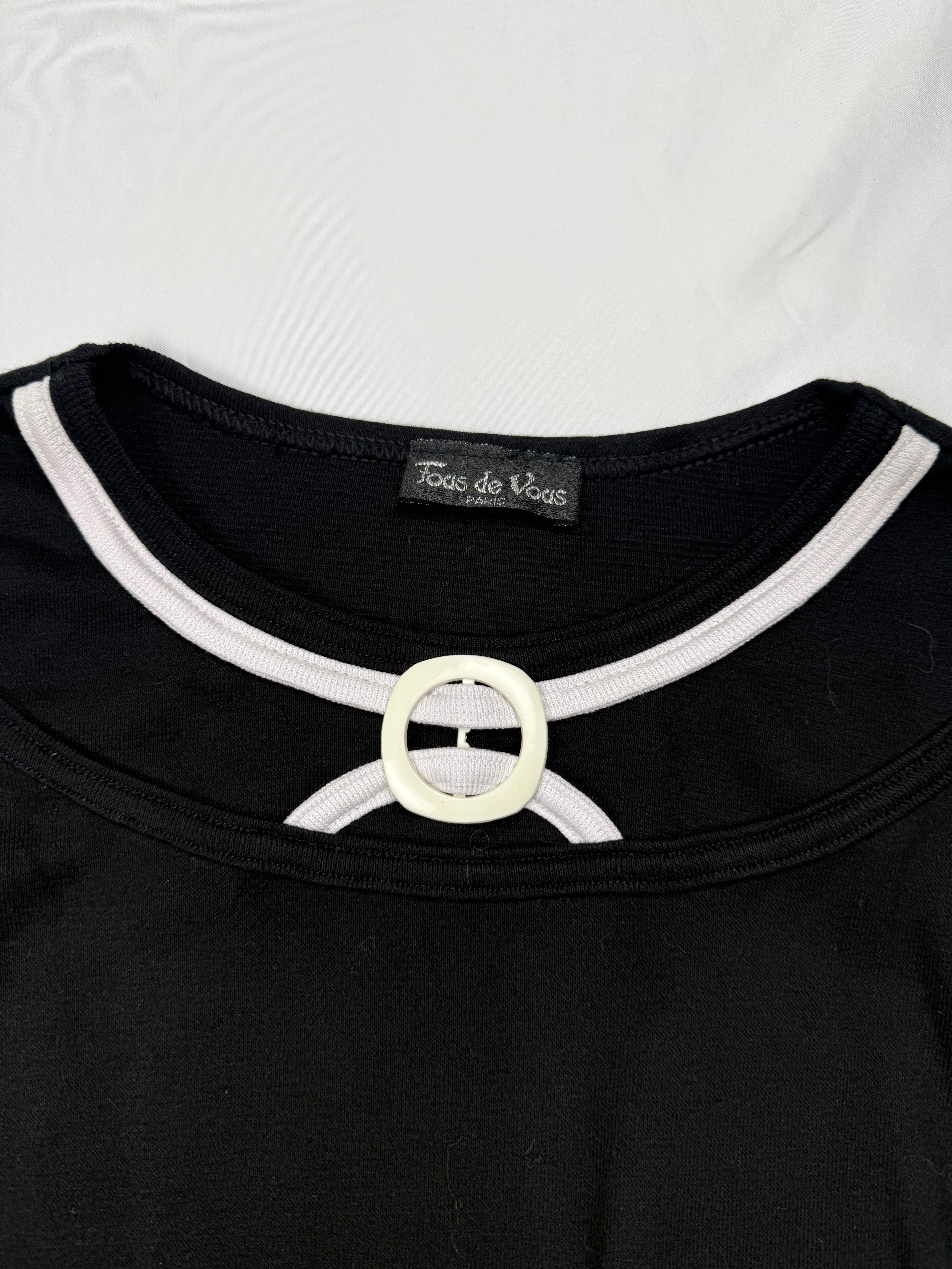 Black cotton long sleeves top (L)