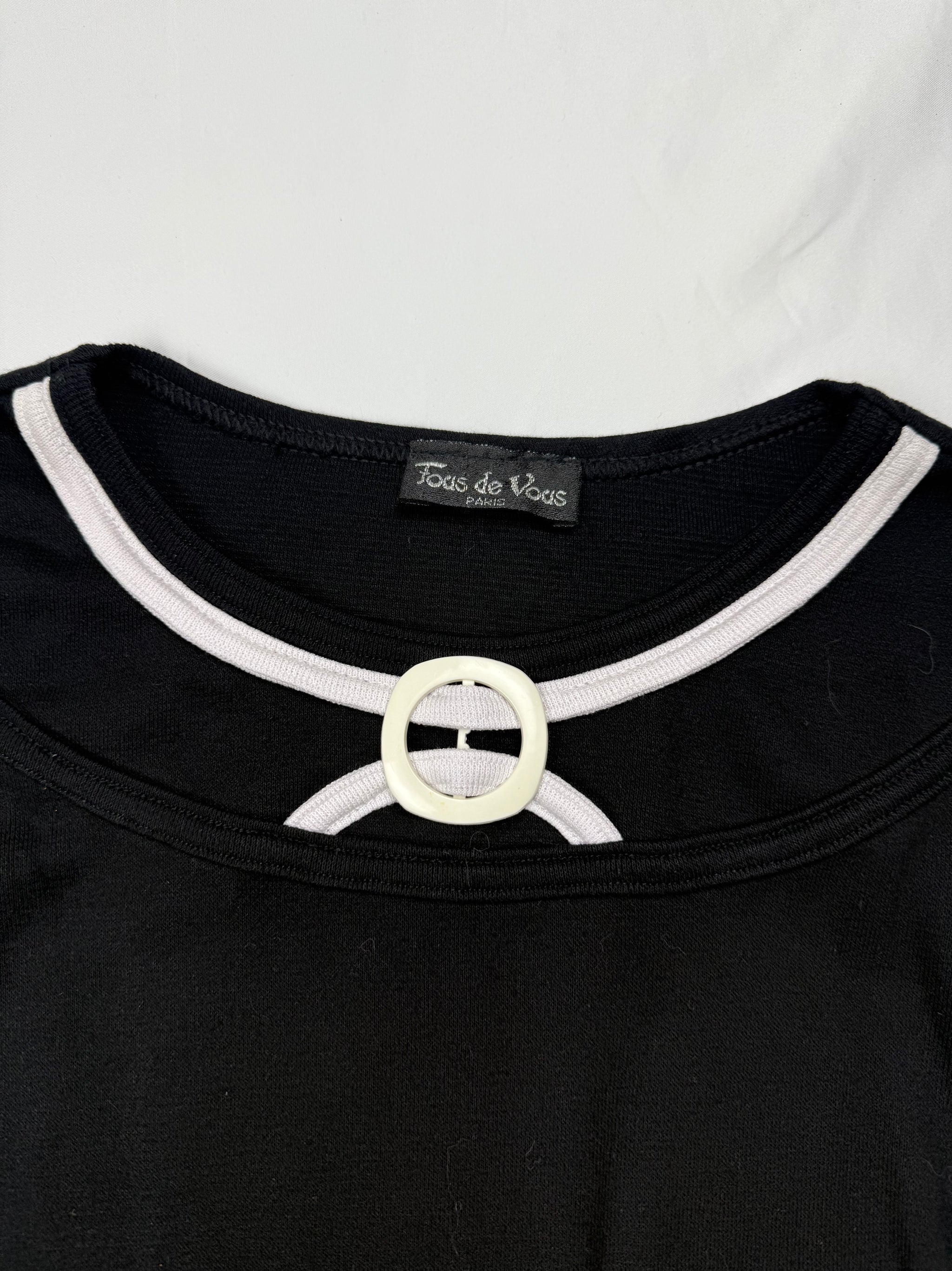 Black cotton long sleeves top (L)