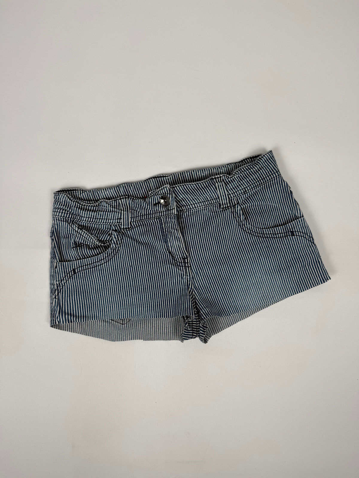Blue denim low rise mini short (S)