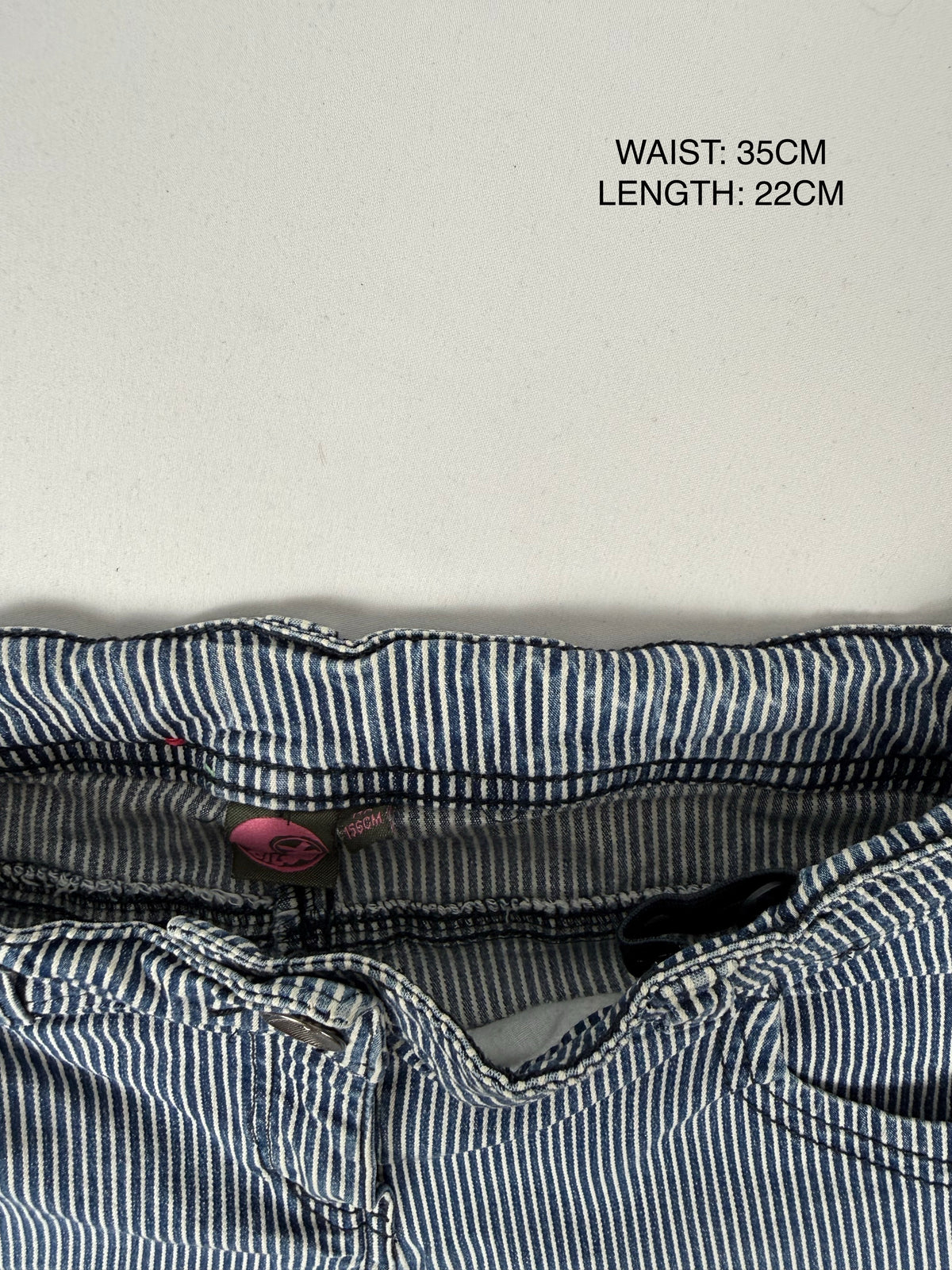 Blue denim low rise mini short (S)
