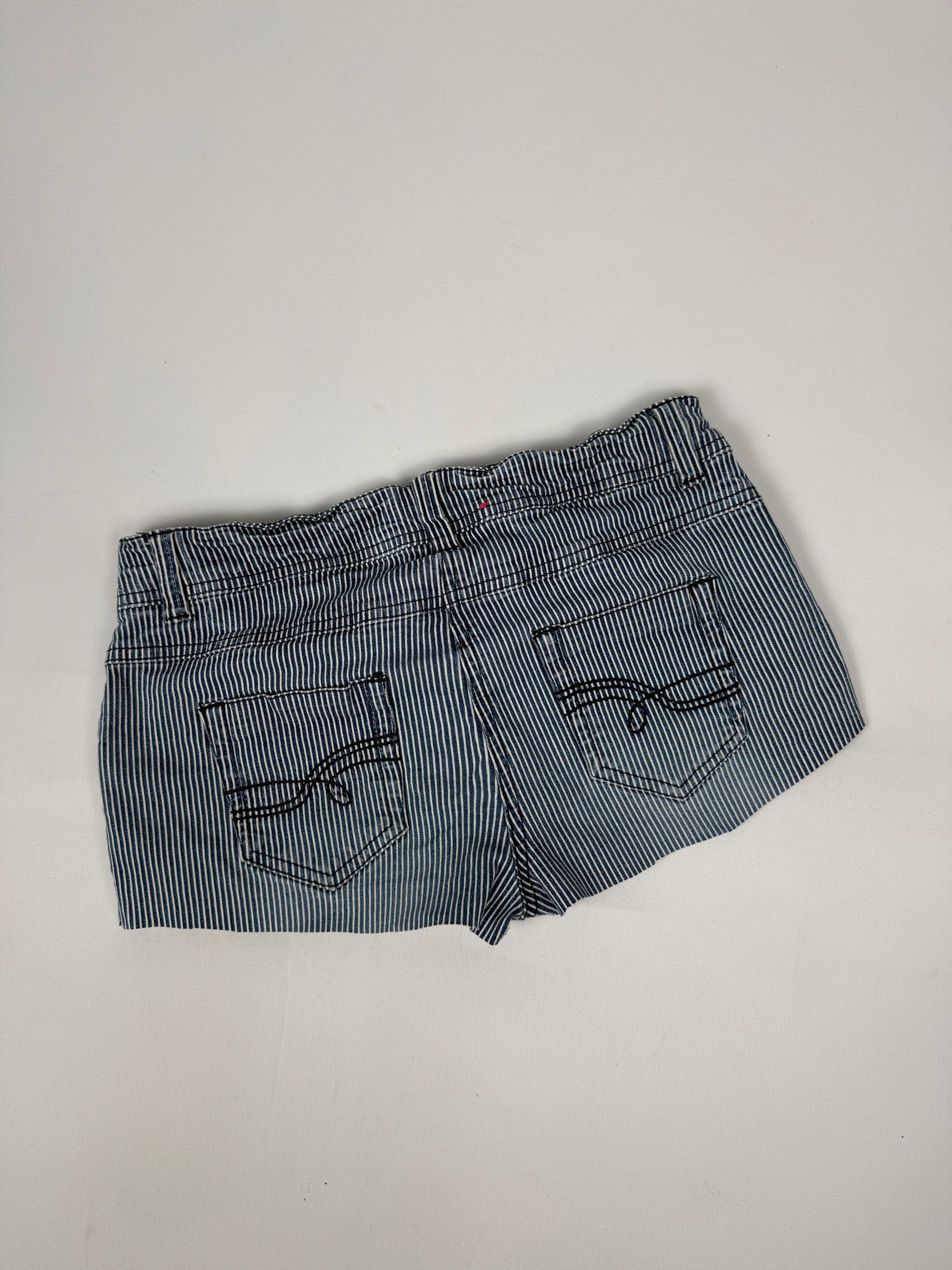 Blue denim low rise mini short (S)