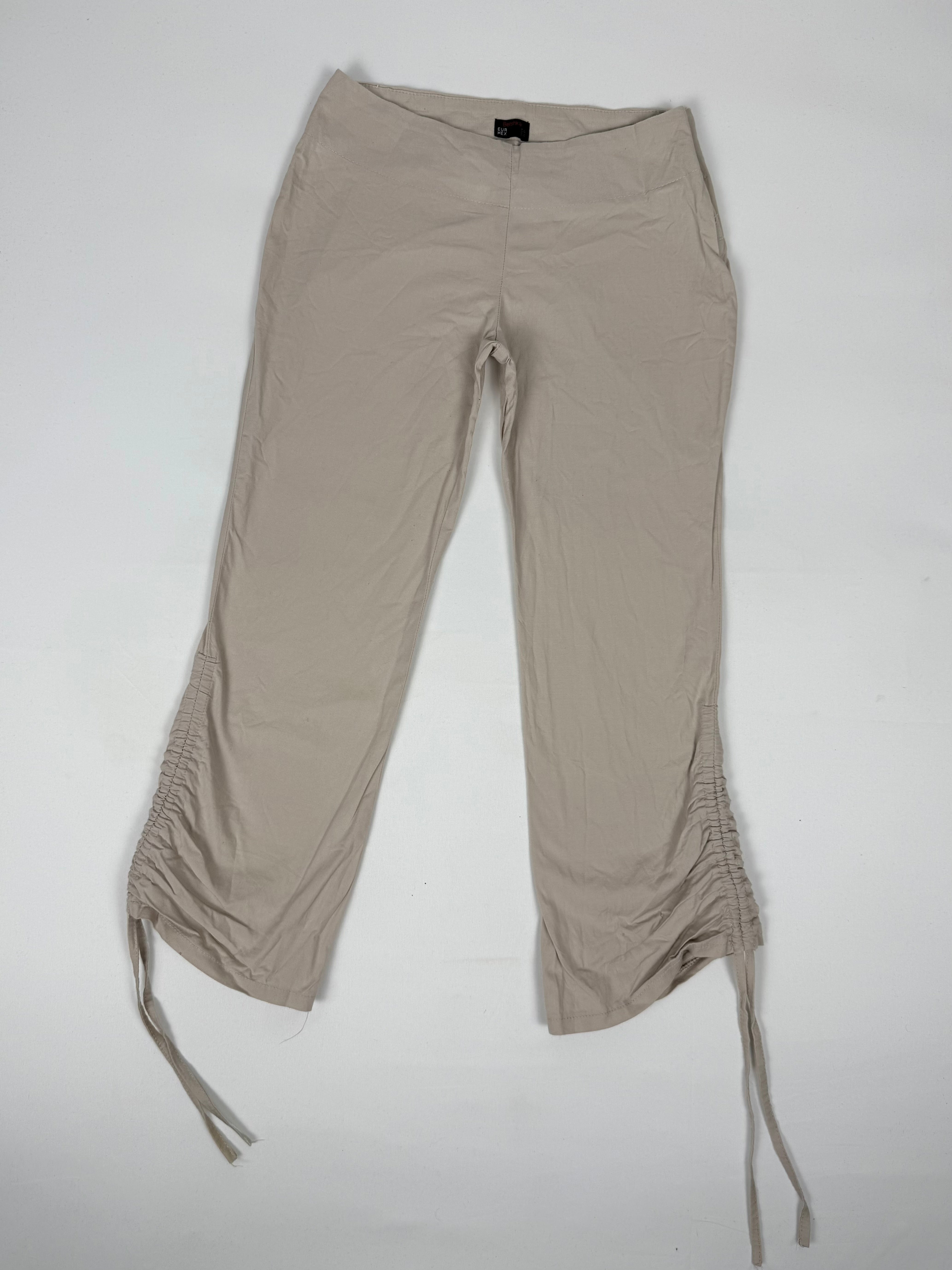 Beige ruched capri pants (XS)