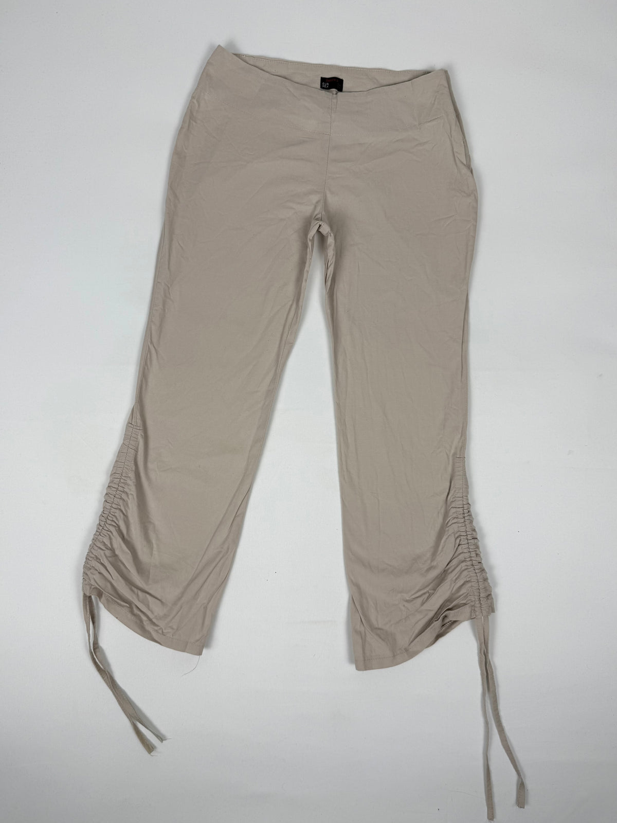 Beige ruched capri pants (XS)