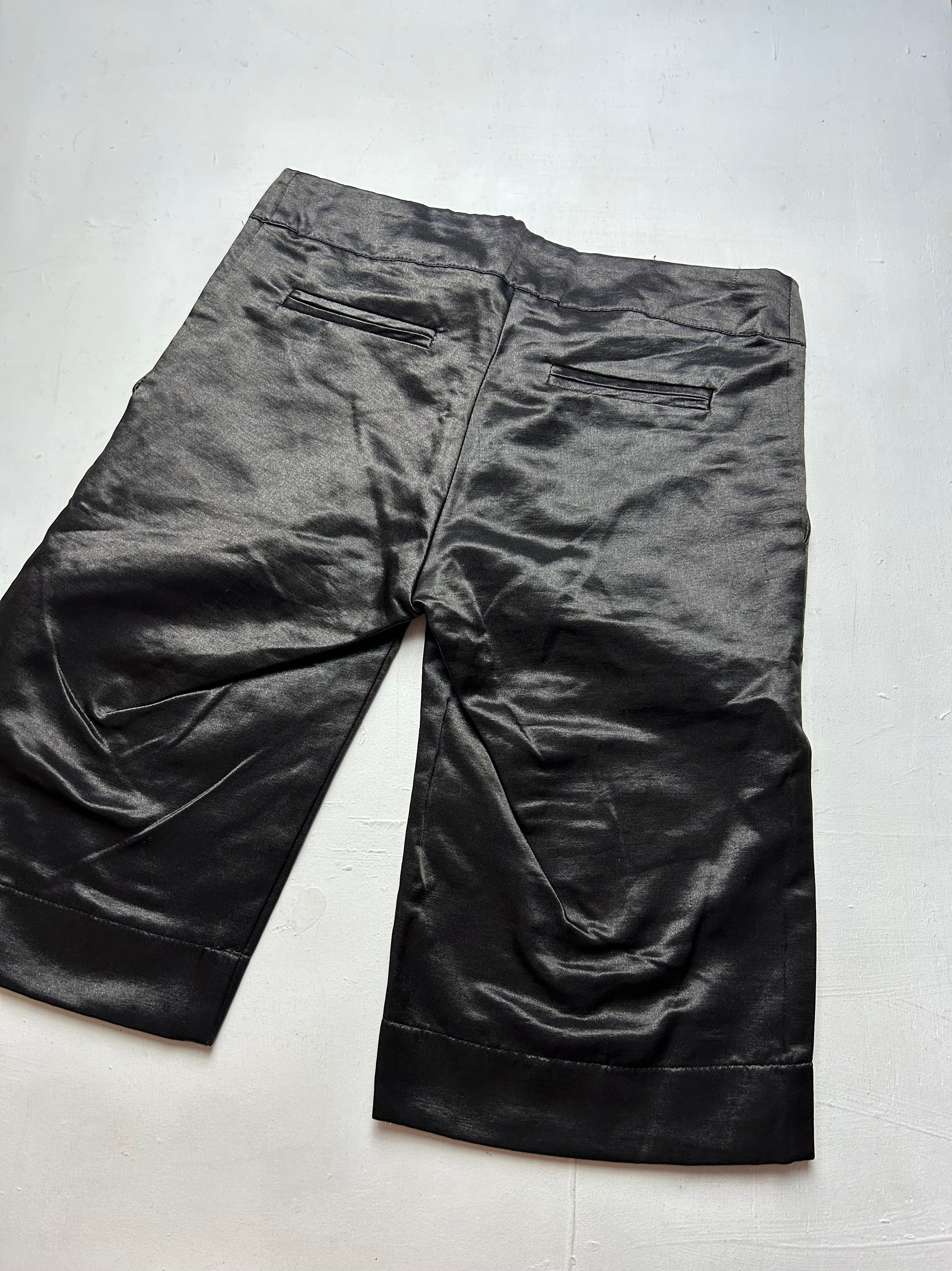 Black low rise mid silk office short (XS/S)