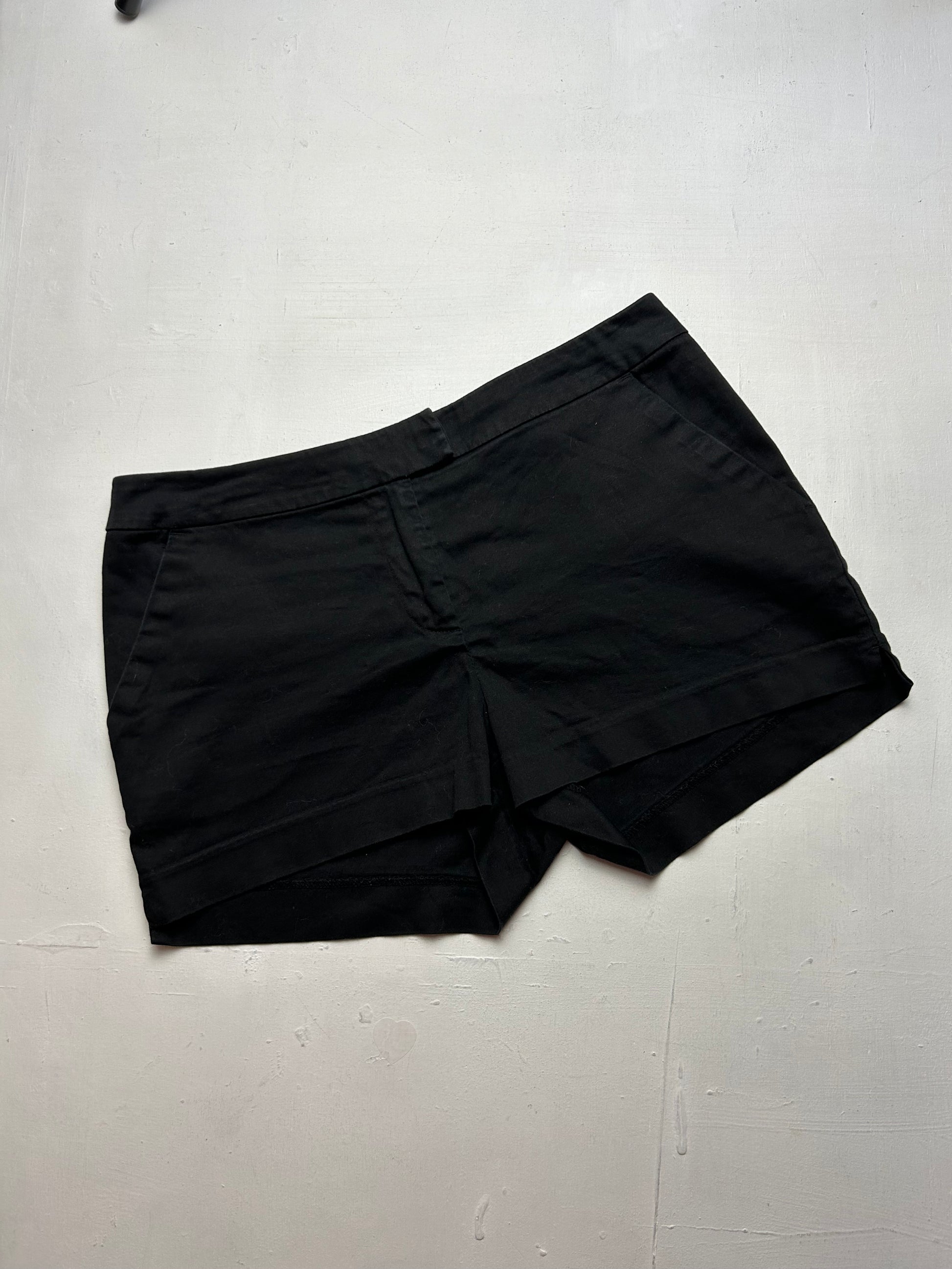 Black low rise mini / micro office short (XS/S)